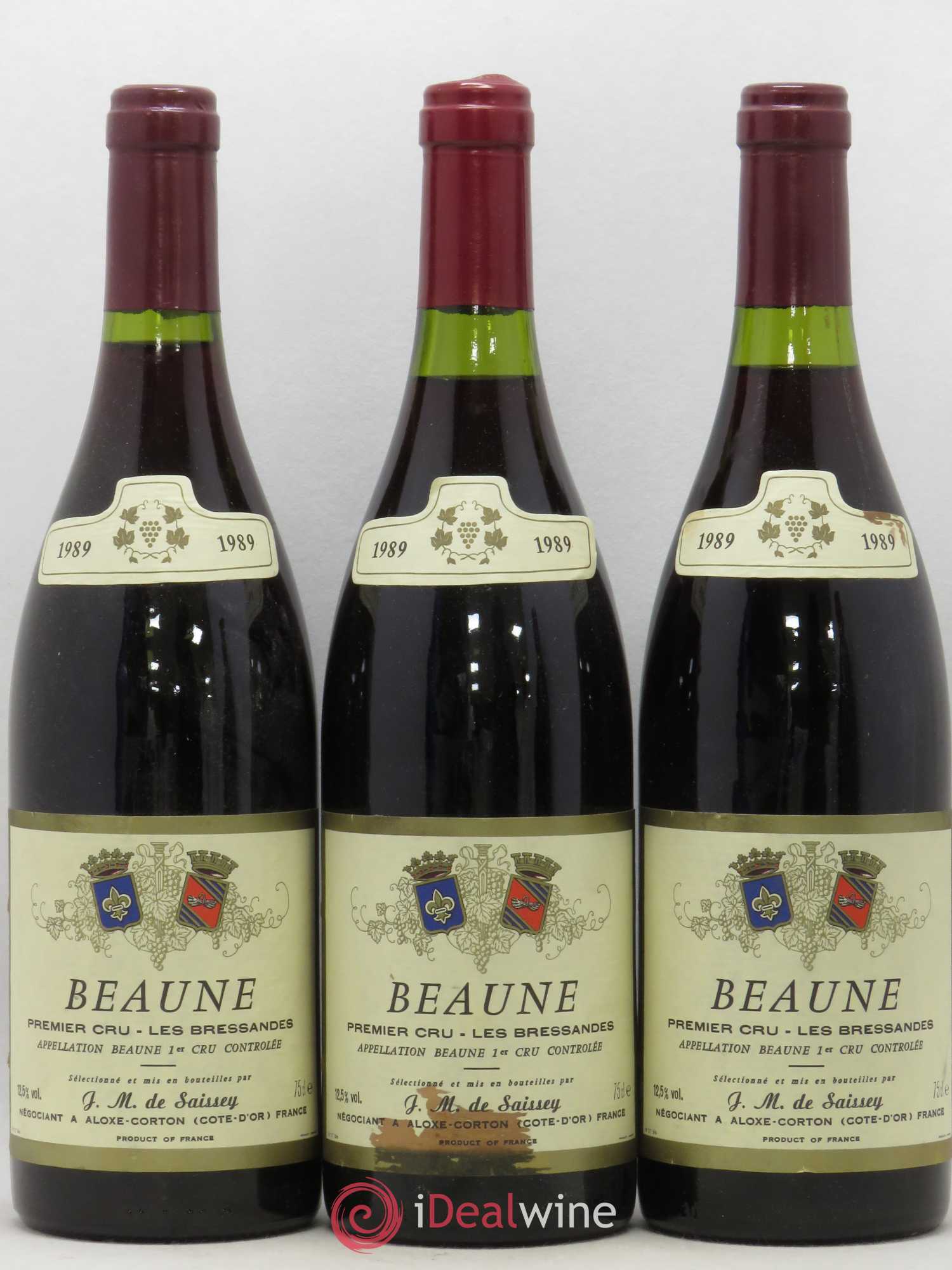 Beaune 1er Cru Les Bressandes De Saissey (sans prix de réserve) 1989 - Posten von 3 Flaschen - 0