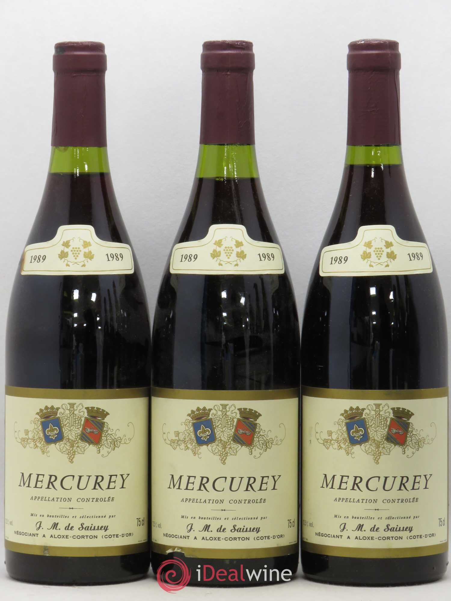 Mercurey De Saissey (sans prix de réserve) 1989 - Posten von 3 Flaschen - 0