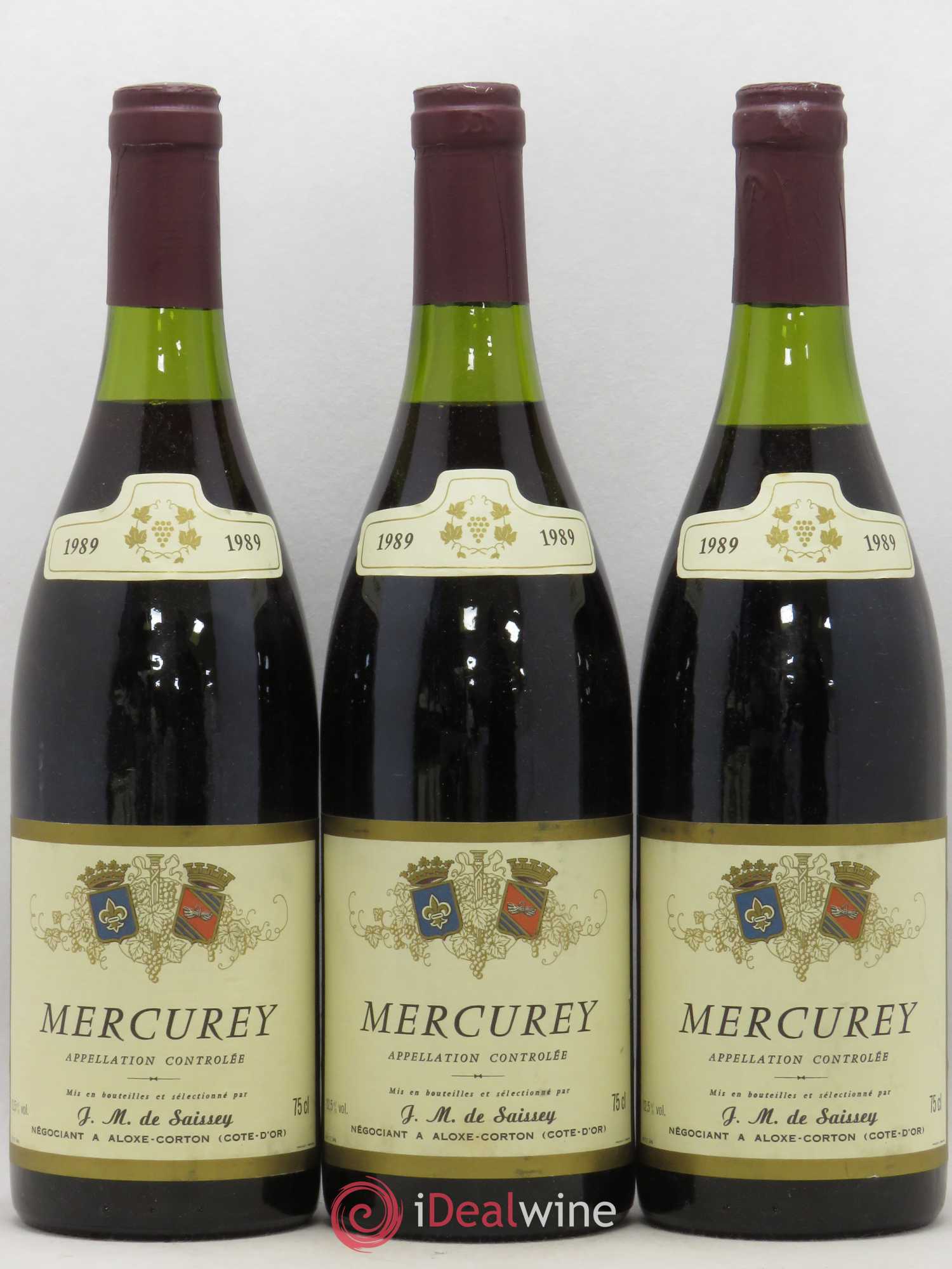 Mercurey De Saissey (sans prix de réserve) 1989 - Posten von 3 Flaschen - 0