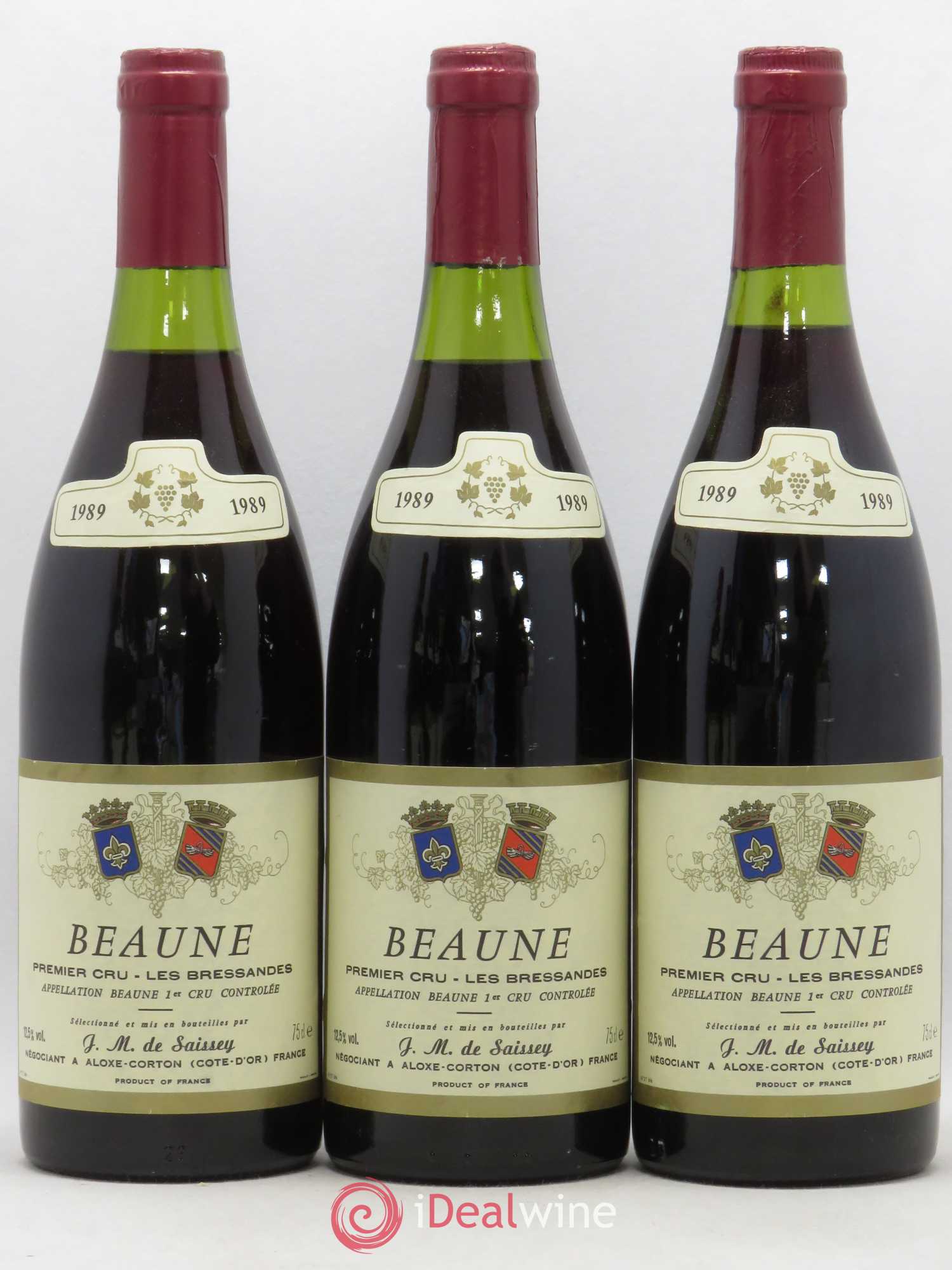 Beaune 1er Cru Les Bressandes De Saissey (sans prix de réserve) 1989 - Posten von 3 Flaschen - 0