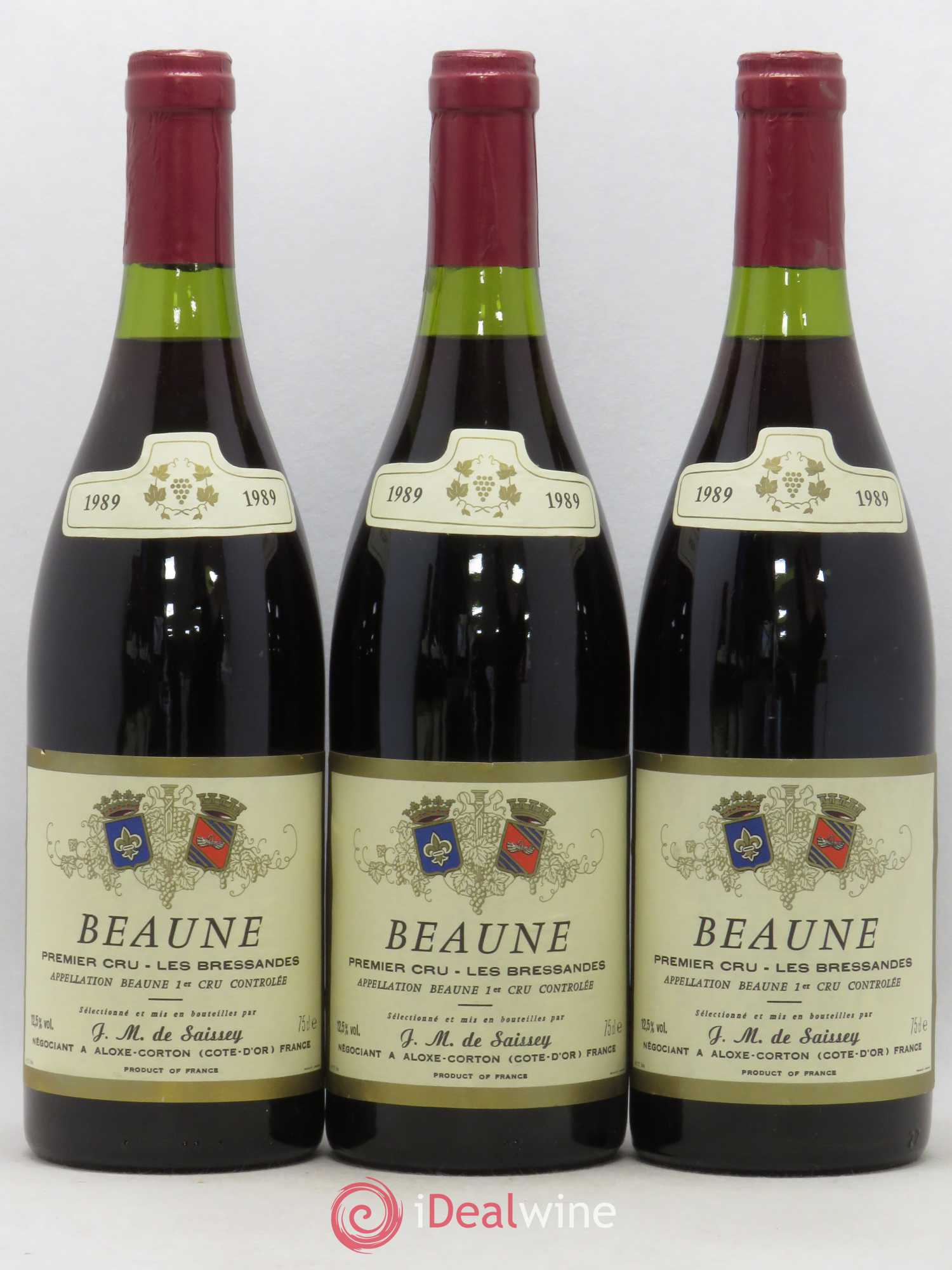 Beaune 1er Cru Les Bressandes De Saissey (sans prix de réserve) 1989 - Posten von 3 Flaschen - 0