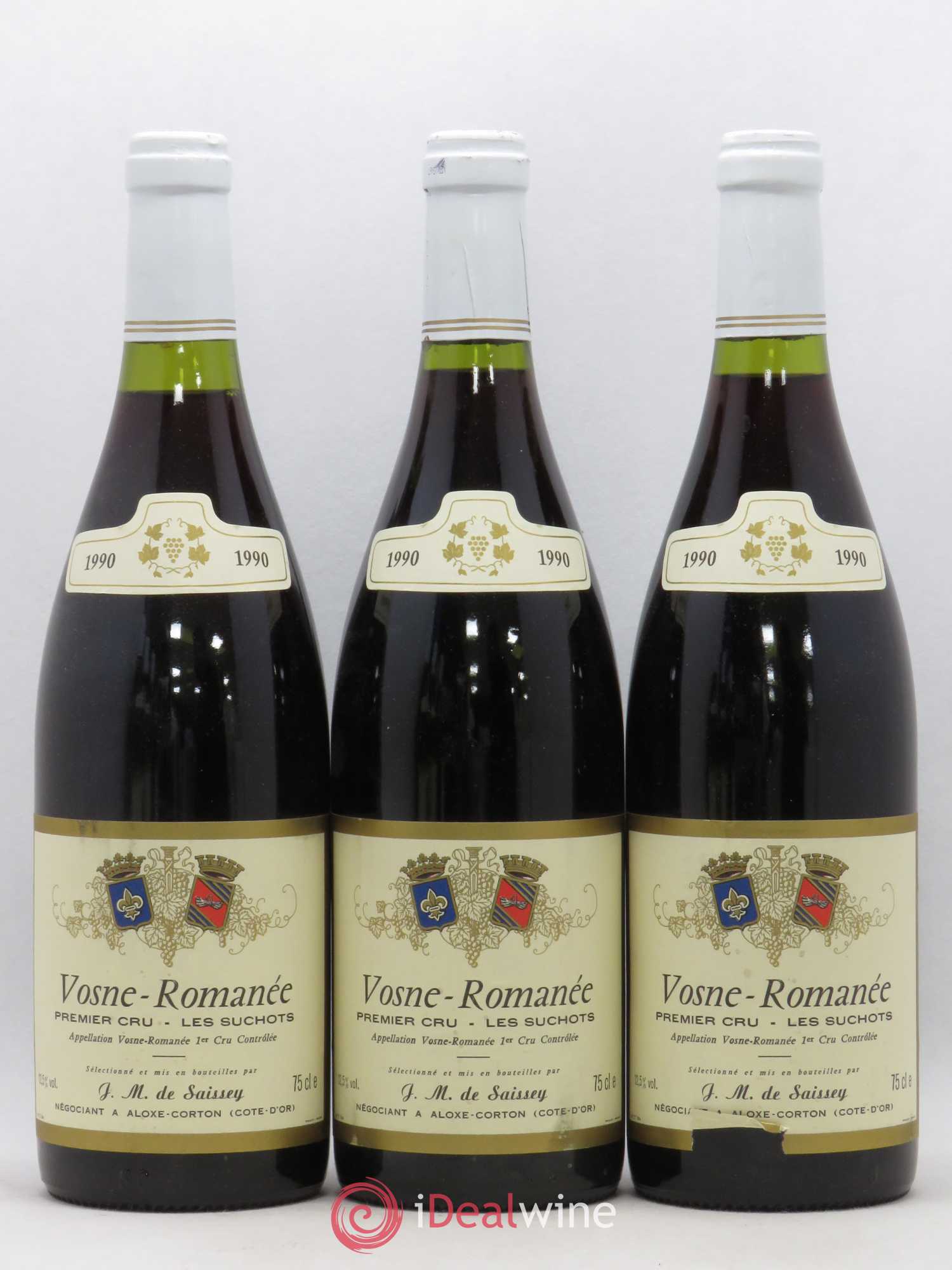 Vosne-Romanée 1er Cru Les Suchots De Saissey (sans prix de réserve) 1990 - Posten von 3 Flaschen - 0