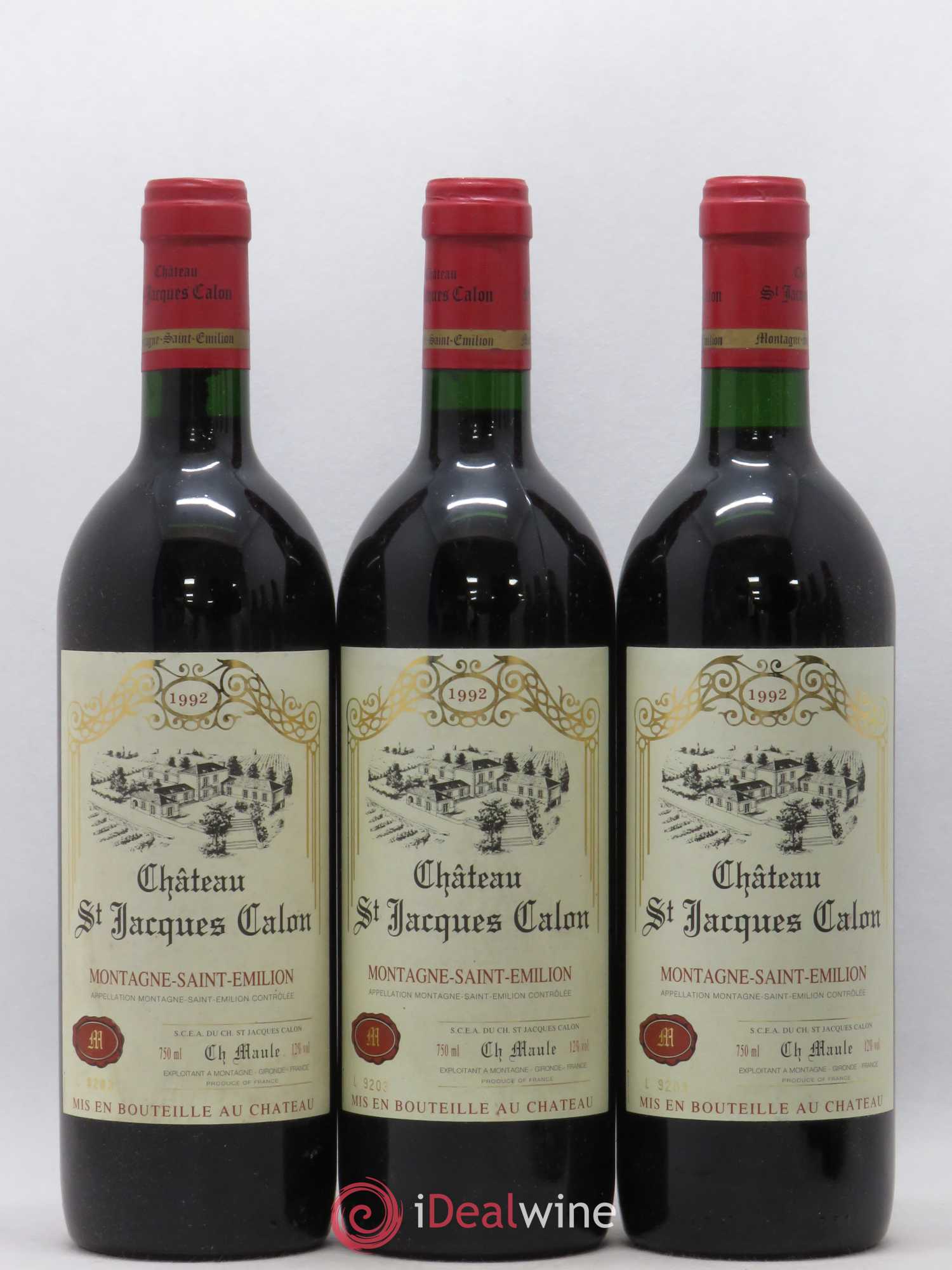 Montagne Saint-Émilion Château Saint-Jacques Calon (sans prix de réserve) 1992 - Lot de 6 bouteilles - 1