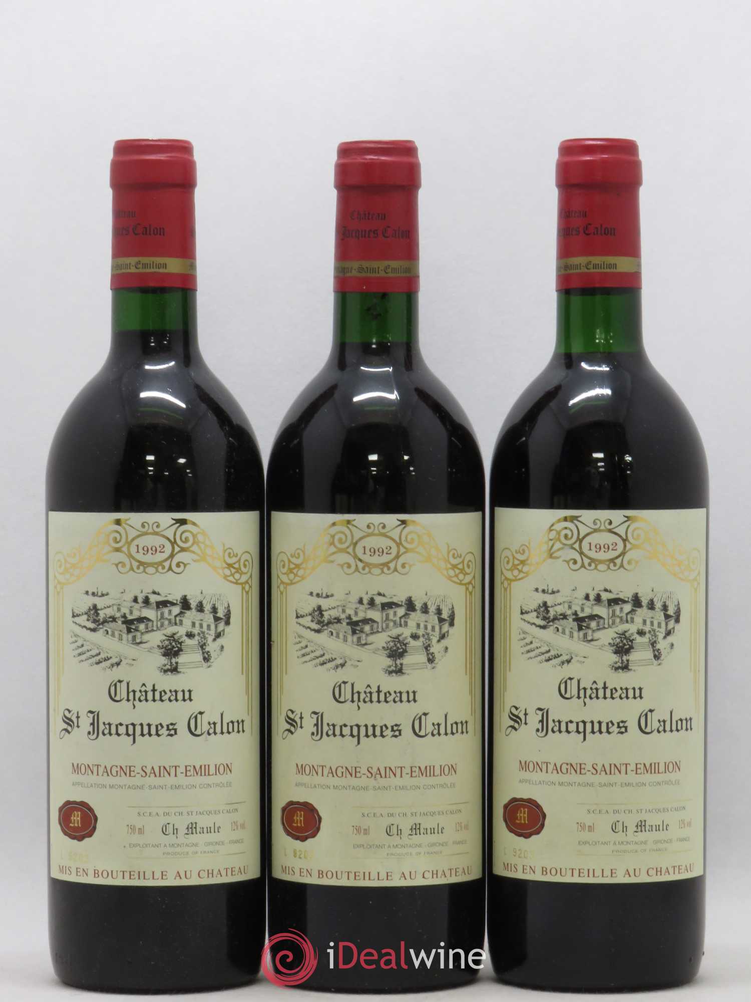 Montagne Saint-Émilion Château Saint-Jacques Calon (sans prix de réserve) 1992 - Lot de 6 bouteilles - 2