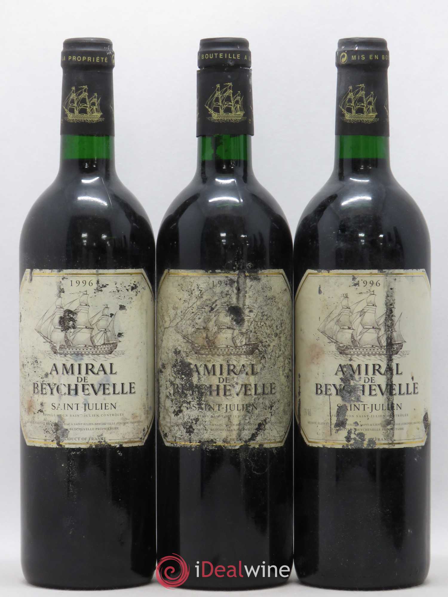 Amiral de Beychevelle Second Vin (sans prix de réserve) 1996 - Lot de 3 bouteilles - 0