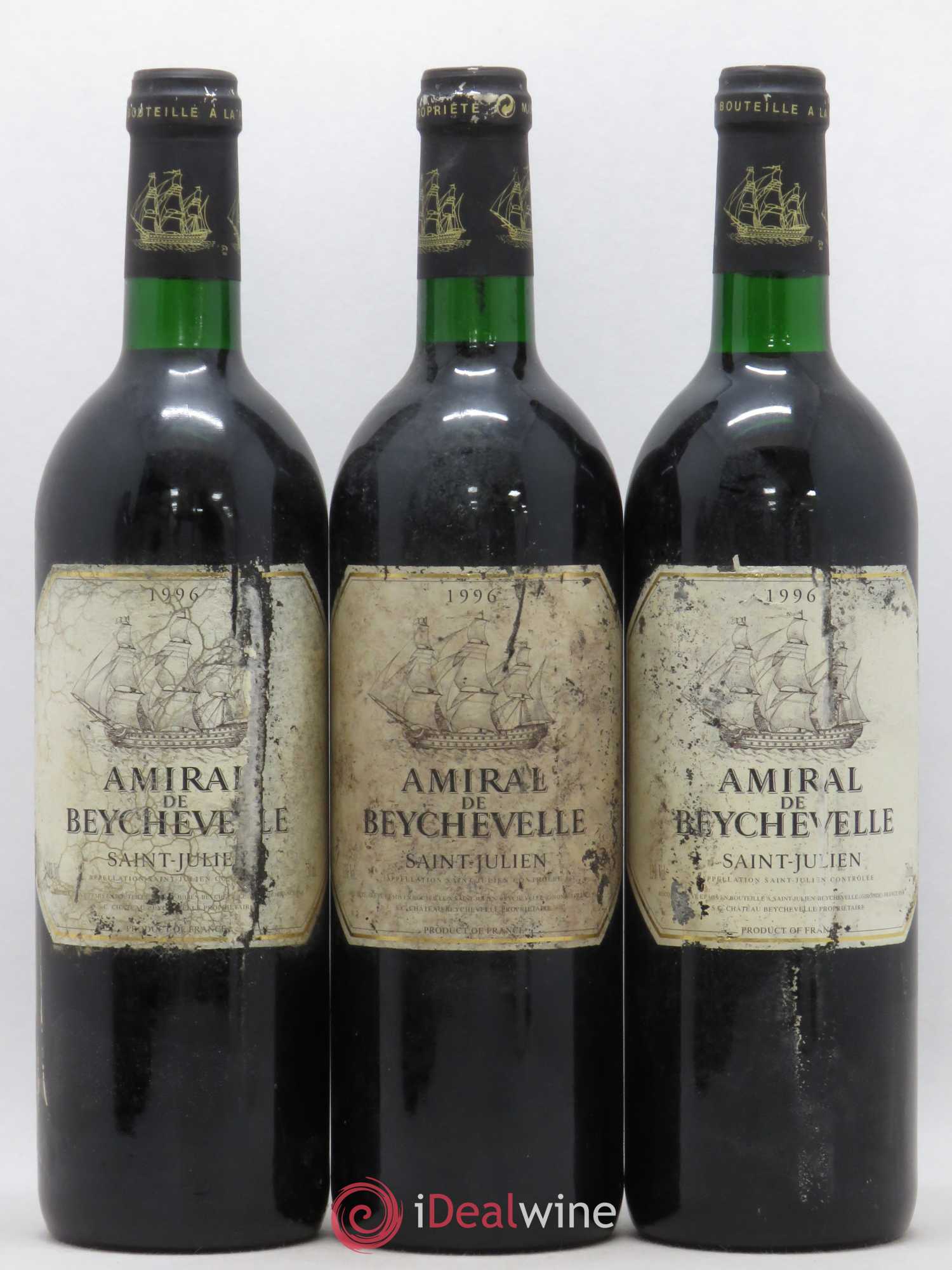 Amiral de Beychevelle Second Vin (sans prix de réserve) 1996 - Lot de 3 bouteilles - 0