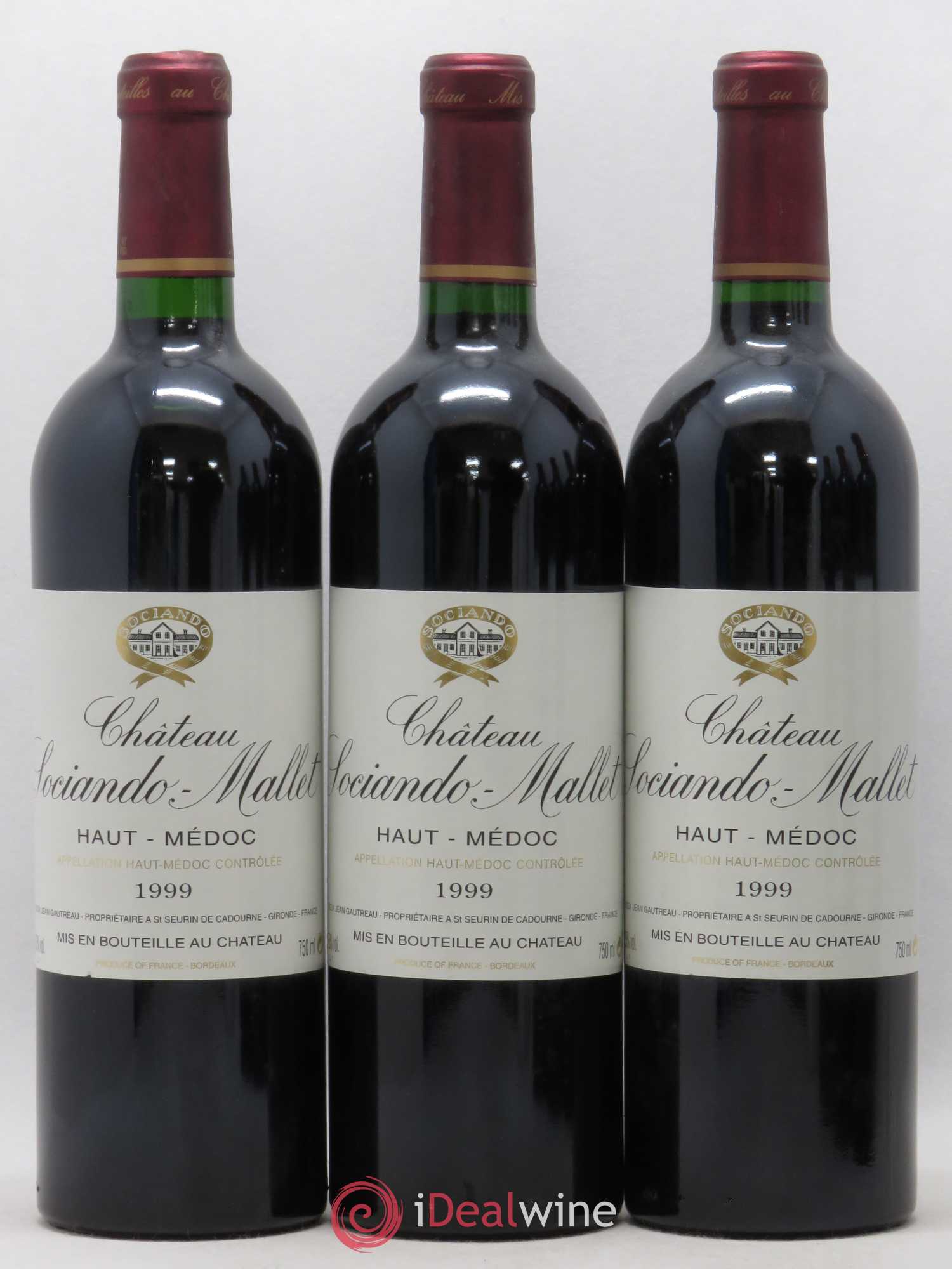 Château Sociando Mallet (sans prix de réserve) 1999 - Lot de 3 bouteilles - 0