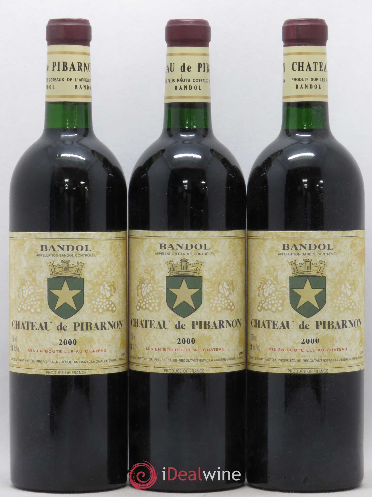 Bandol Château de Pibarnon Comte de Saint-Victor (sans prix de réserve) 2000 - Lot de 3 bouteilles - 0