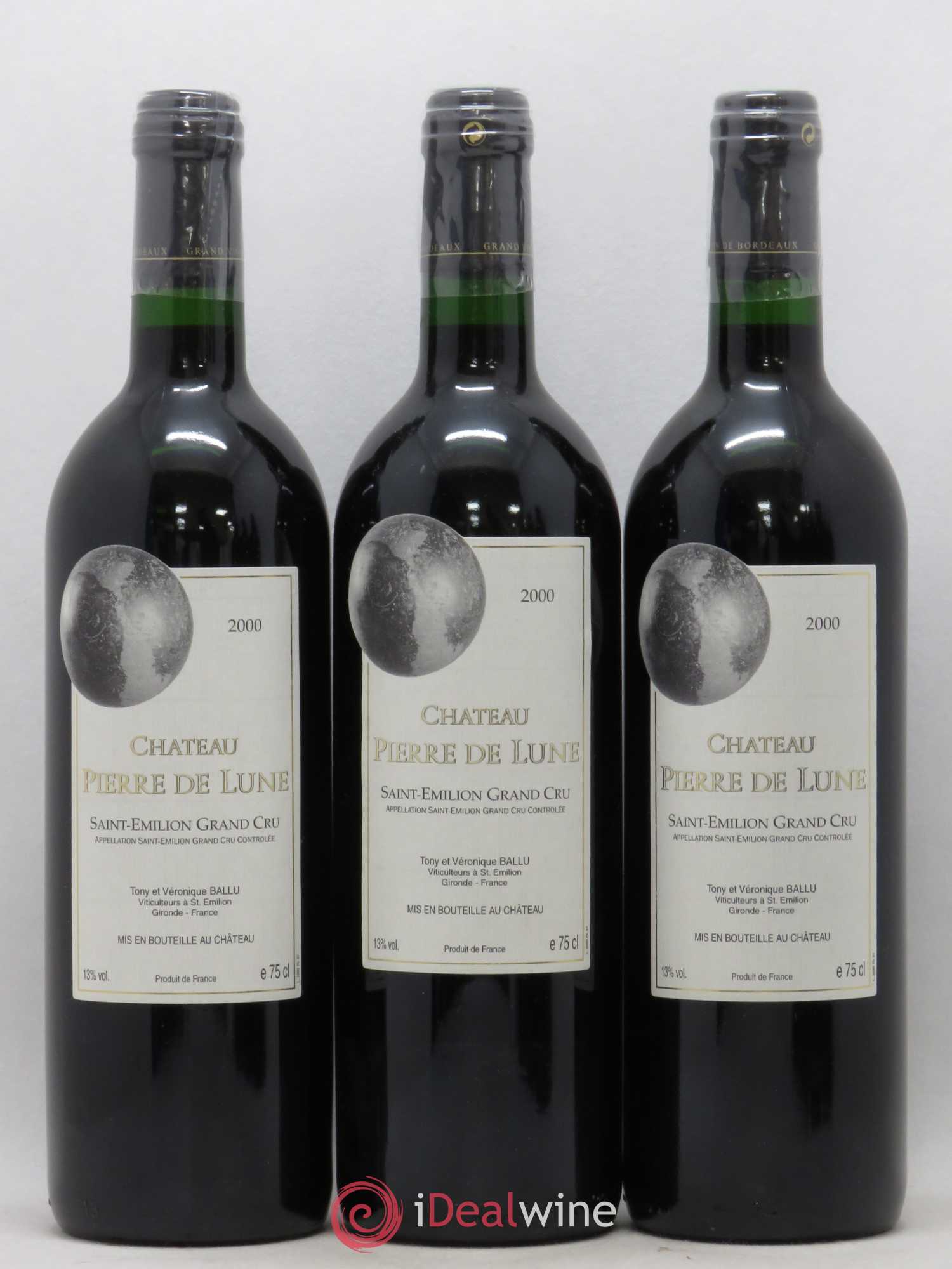 Château Pierre de Lune (sans prix de réserve) 2000 - Lot de 3 bouteilles - 0