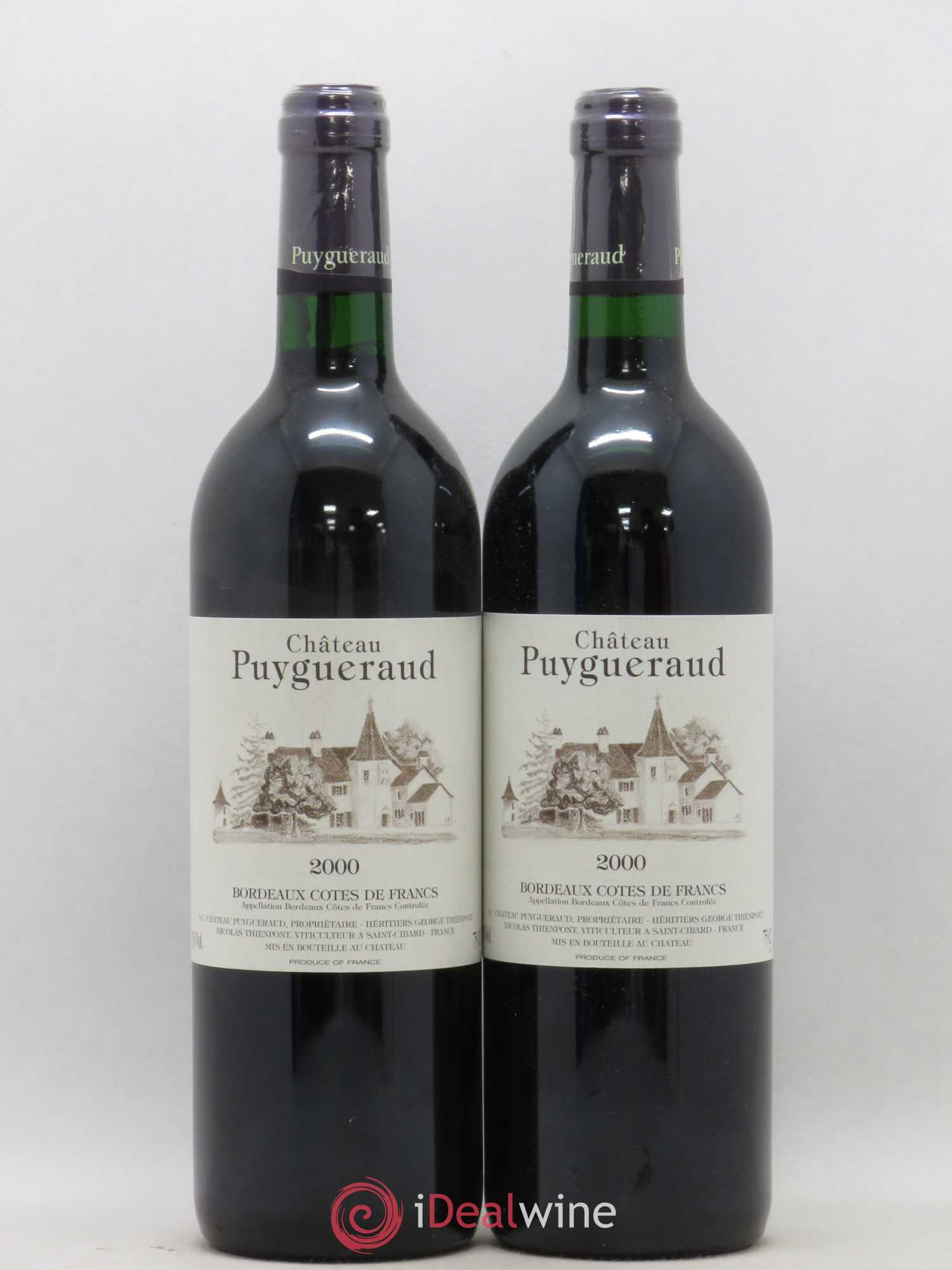 Château Puygueraud (sans prix de réserve) 2000 - Lot de 2 bouteilles - 0