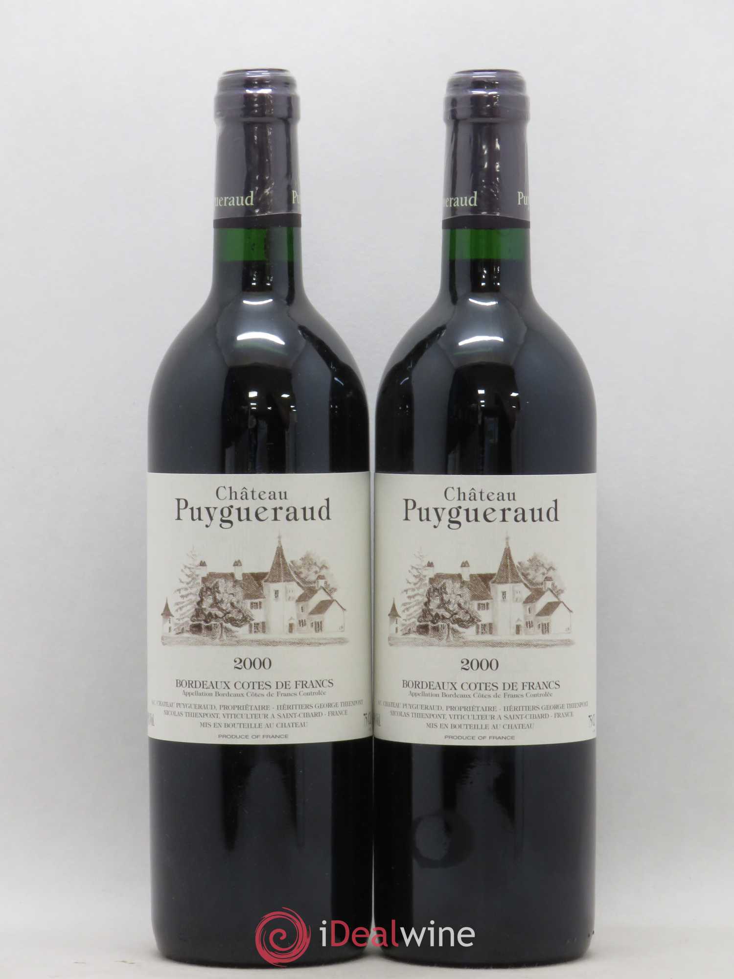 Château Puygueraud (sans prix de réserve) 2000 - Lot de 2 bouteilles - 0