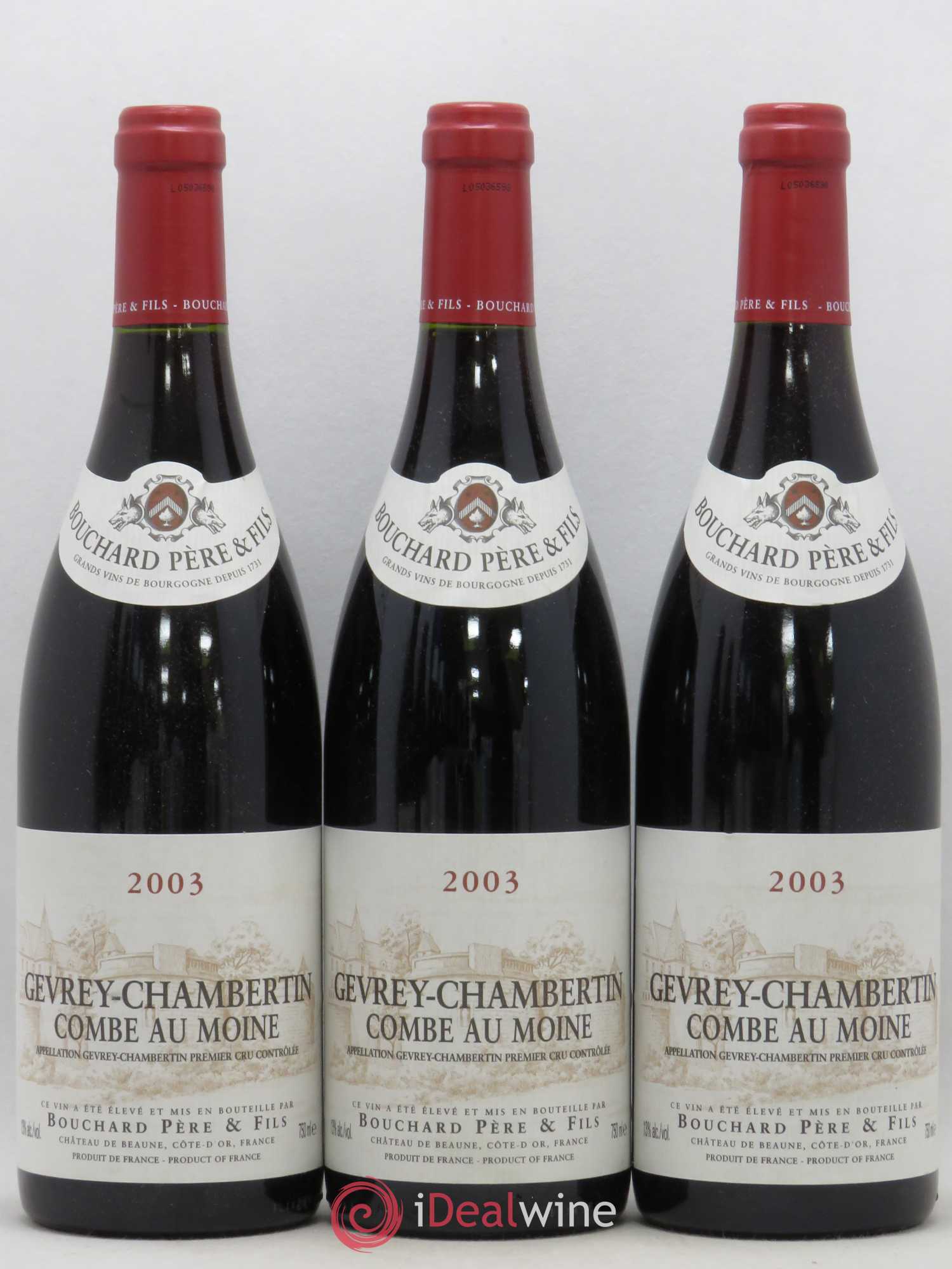 Gevrey-Chambertin 1er Cru Bouchard Père et Fils (sans prix de réserve) 2003 - Posten von 3 Flaschen - 0