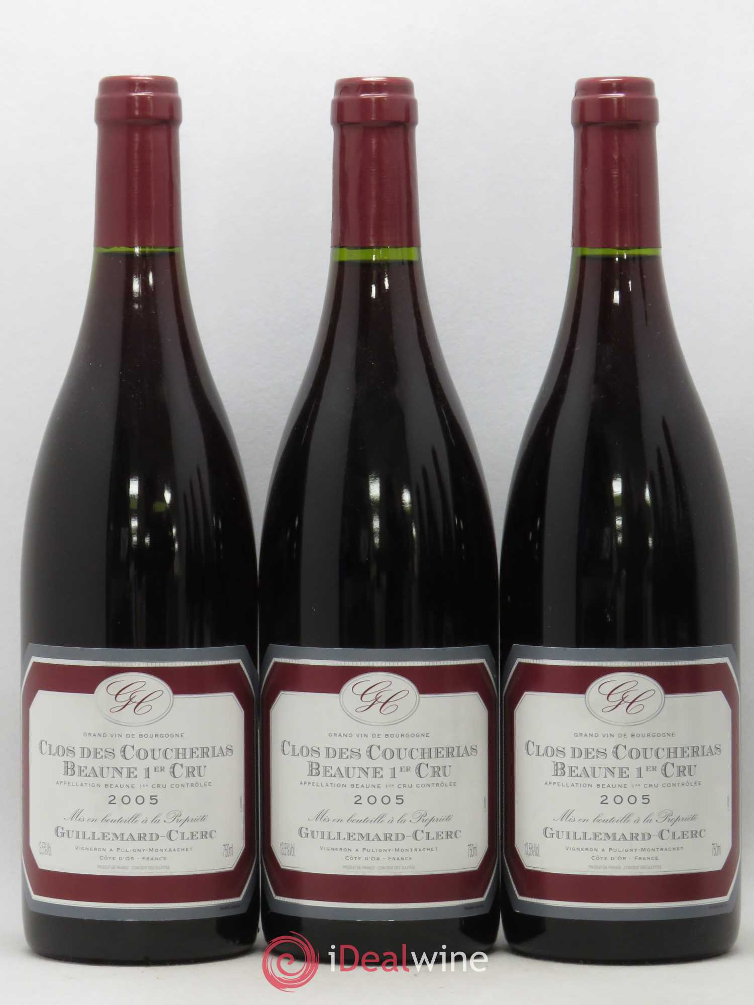 Beaune 1er Cru Clos des Coucherias Guillemard Clerc (sans prix de réserve) 2005 - Posten von 3 Flaschen - 0