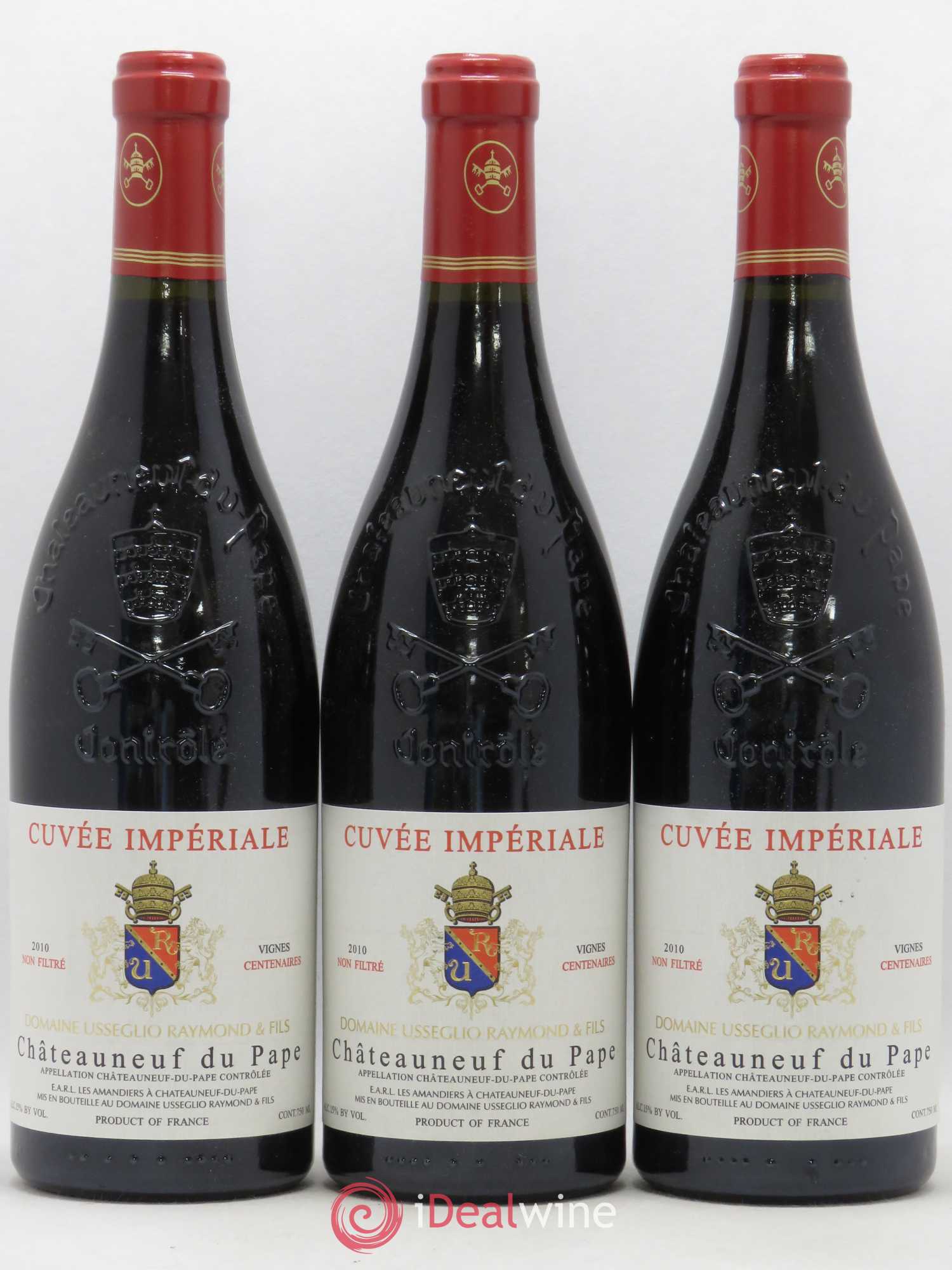 Châteauneuf-du-Pape Cuvée Impériale Raymond Usseglio & Fils (Domaine) Vignes centenaires (sans prix de réserve) 2010 - Lotto di 3 bottiglie - 0