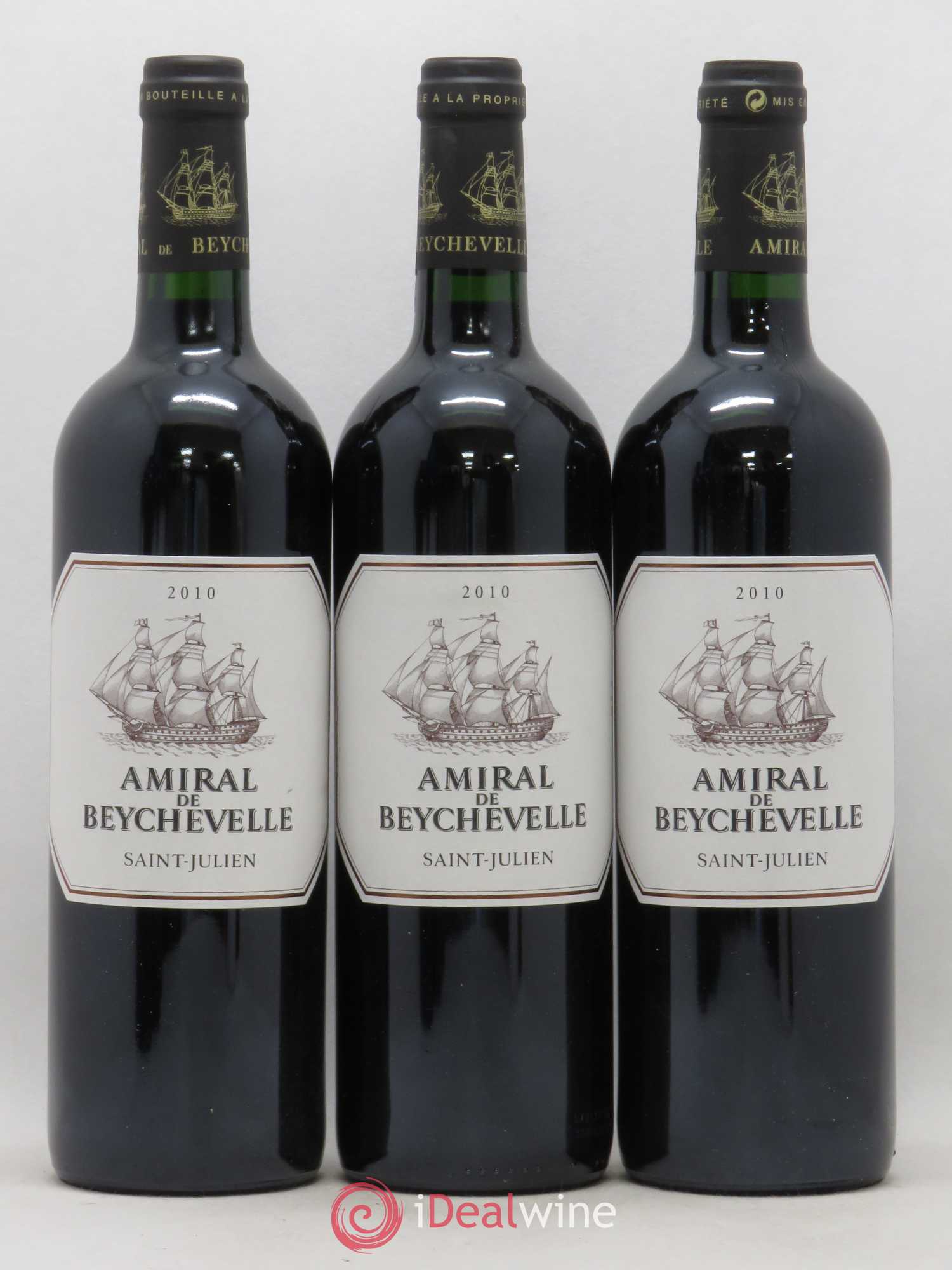 Amiral de Beychevelle Second Vin (sans prix de réserve) 2010 - Lot de 3 bouteilles - 0