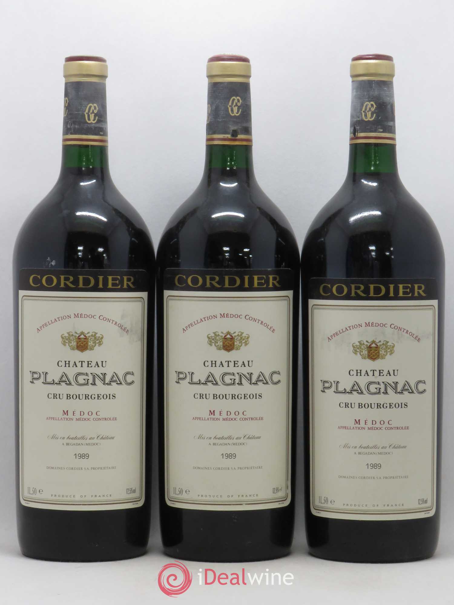 Château Plagnac Cru Bourgeois (sans prix de réserve) 1989 - Lot de 3 magnums - 0