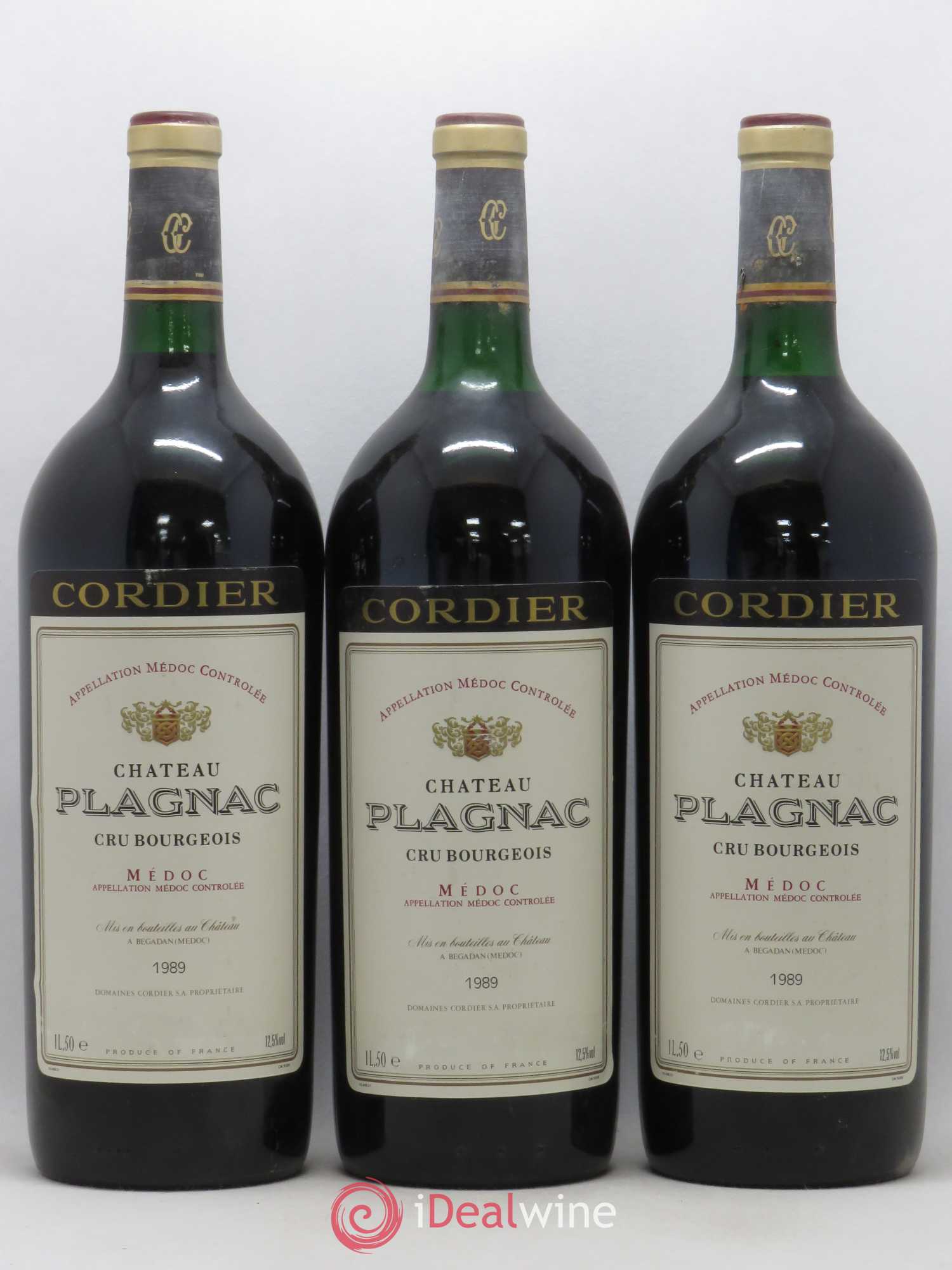 Château Plagnac Cru Bourgeois (no reserve) 1989 - Lot of 3 magnums - 0