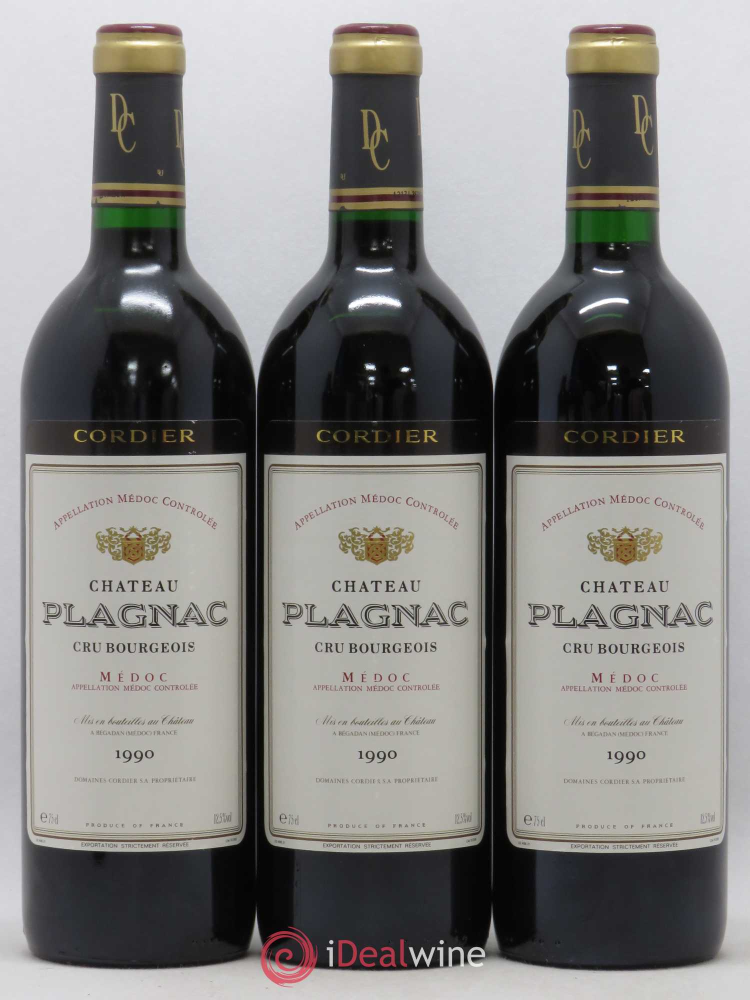 Château Plagnac Cru Bourgeois (sans prix de réserve) 1990 - Lot de 3 bouteilles - 0