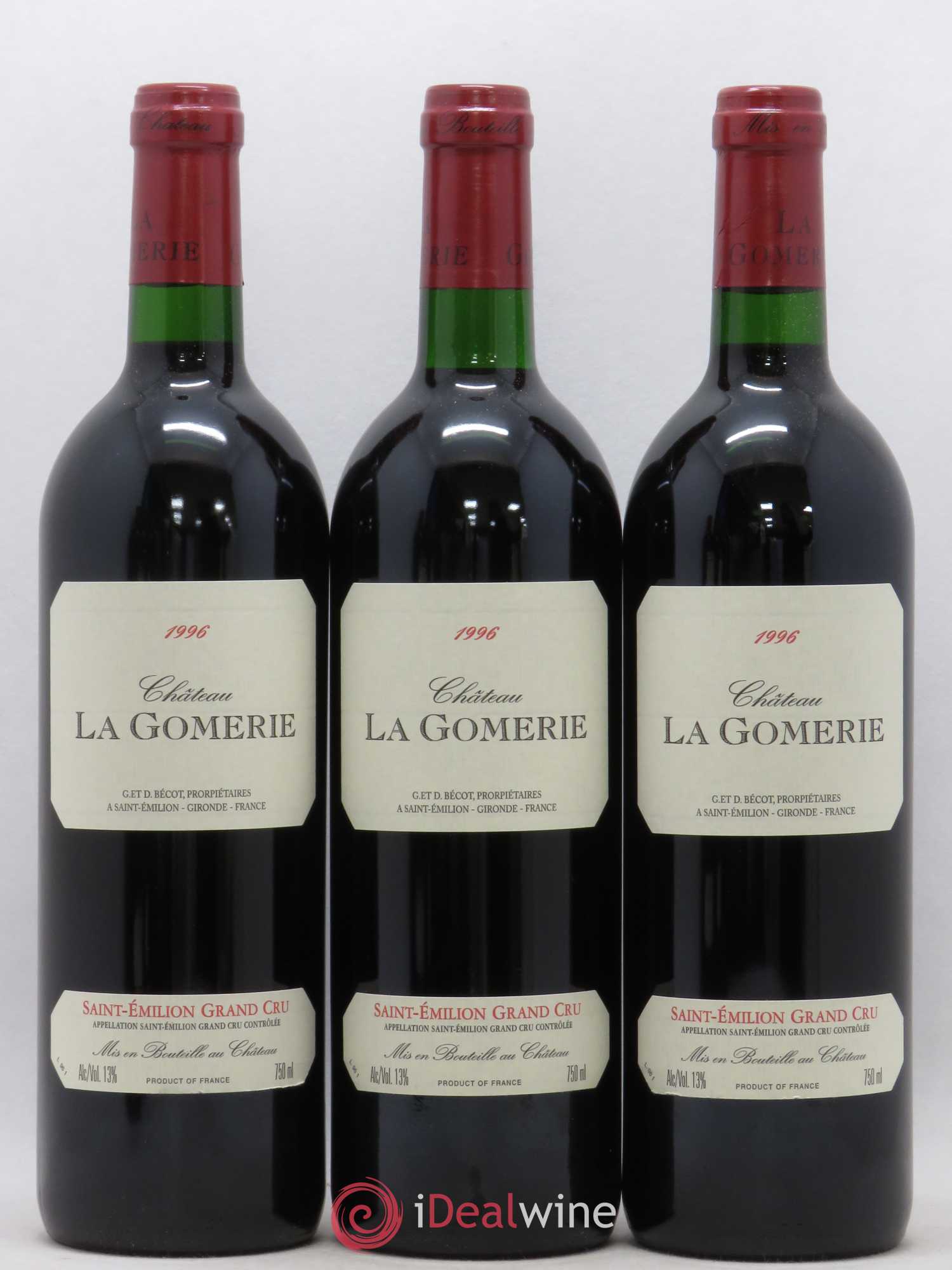 Château La Gomerie (sans prix de réserve) 1996 - Lot de 3 bouteilles - 0