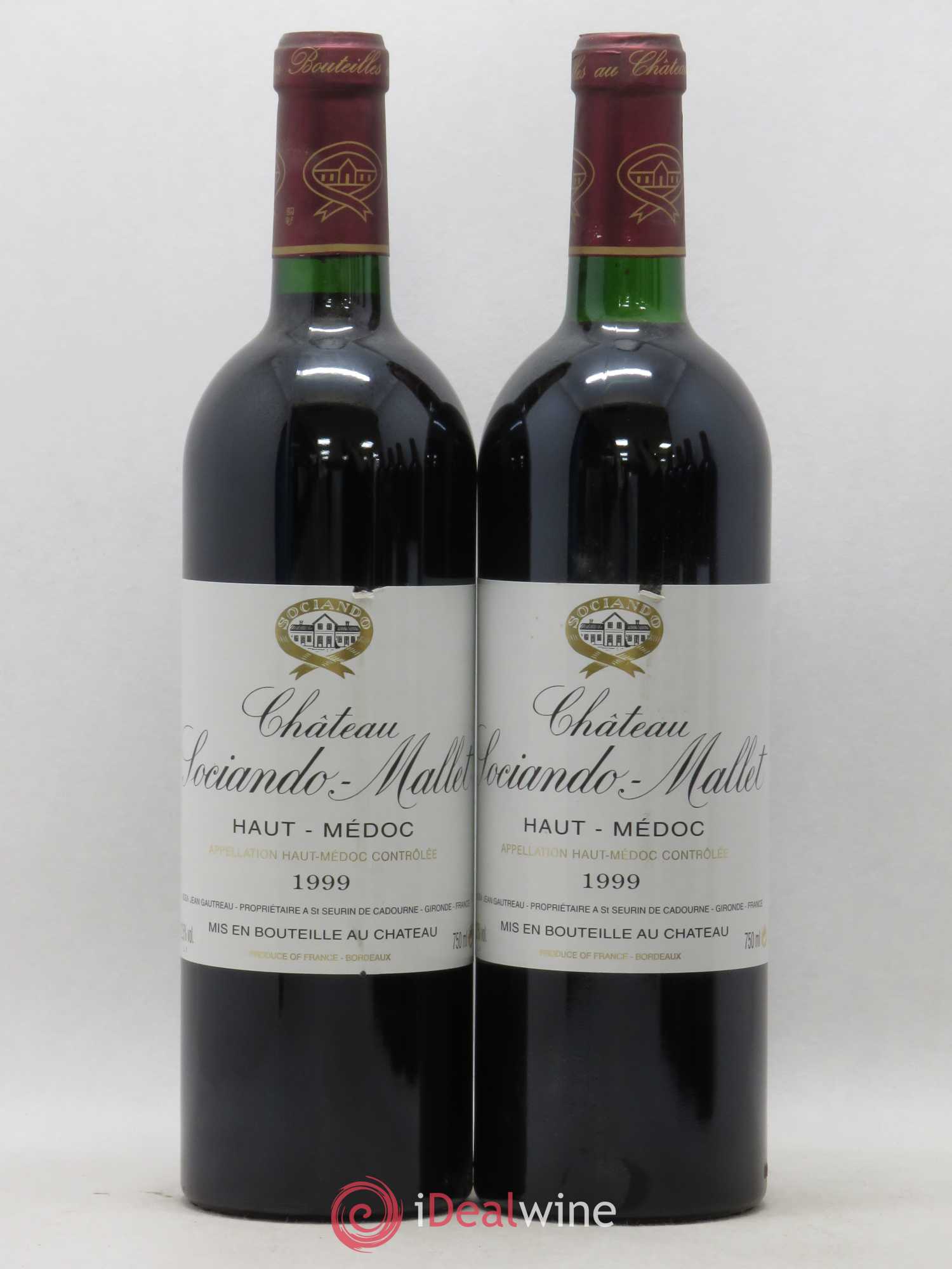 Château Sociando Mallet (sans prix de réserve) 1999 - Lot de 2 bouteilles - 0