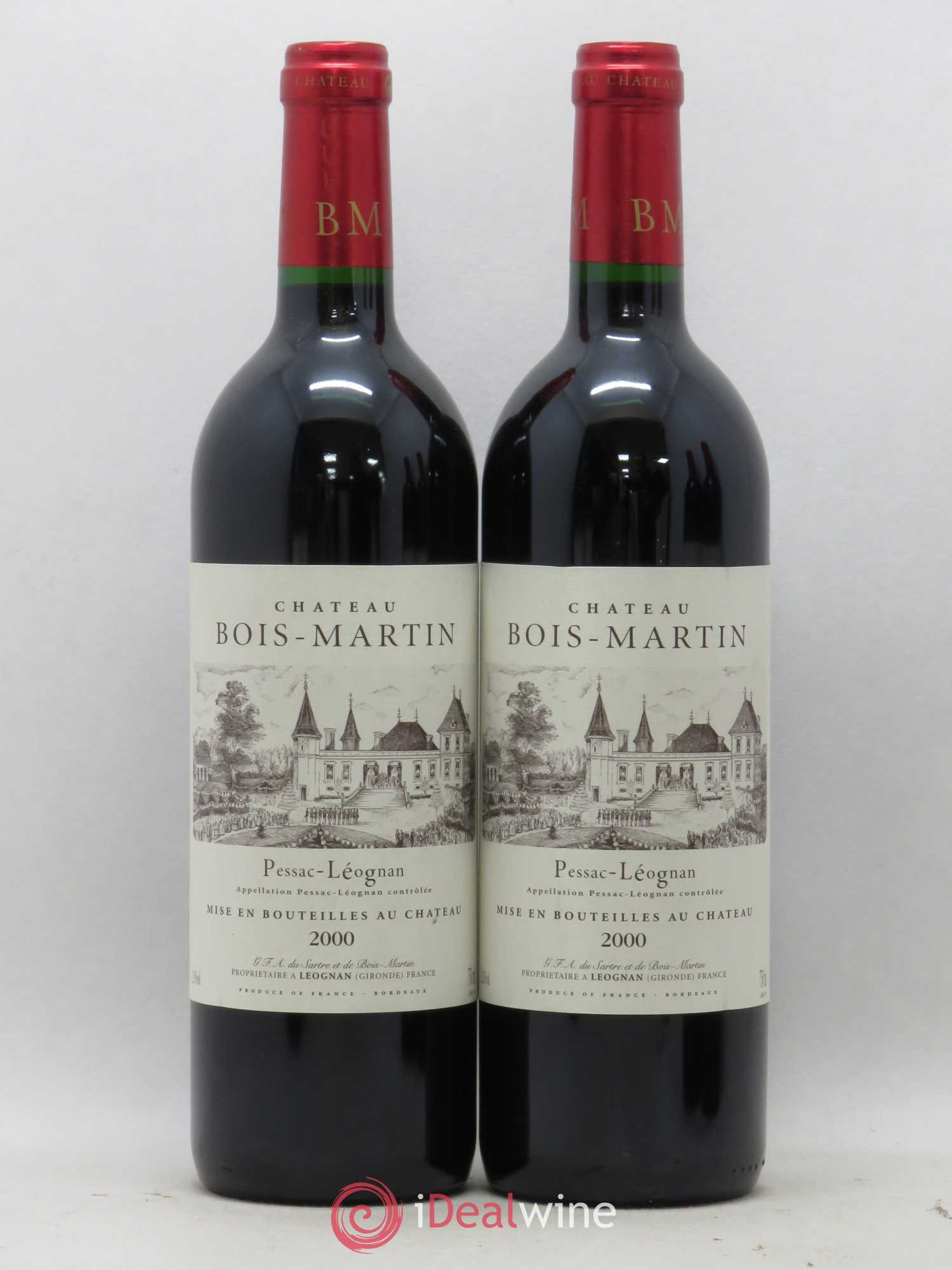 Pessac-Léognan Château Bois Martin (sans prix de réserve) 2000 - Posten von 2 Flaschen - 0