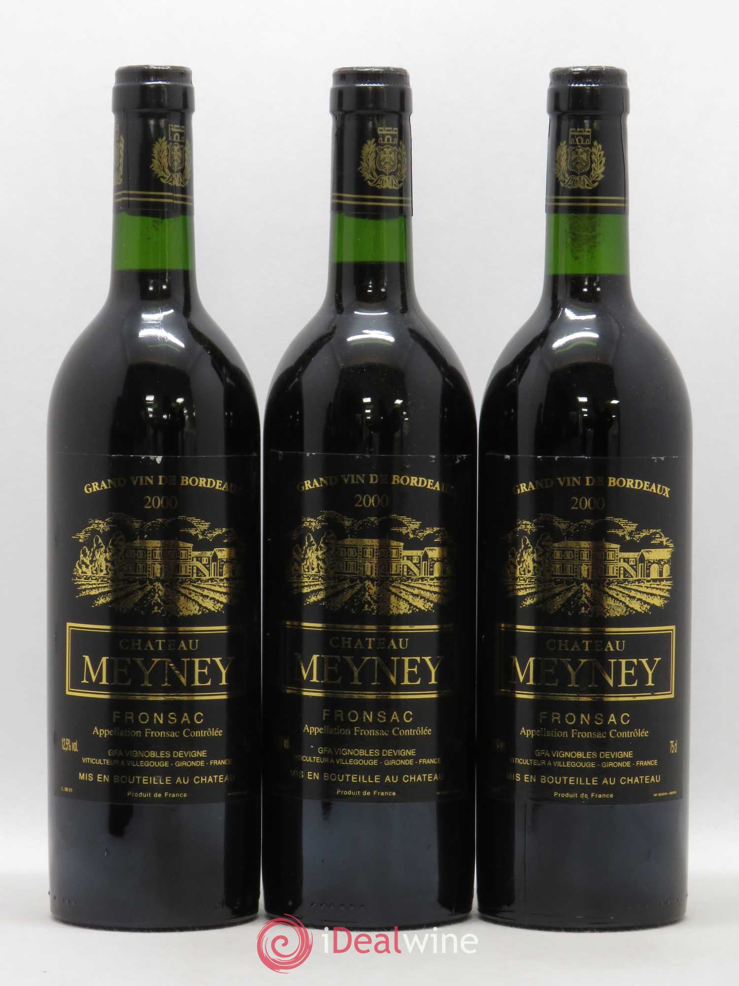 Fronsac Château Meyney (sans prix de réserve) 2000 - Lot de 3 bouteilles - 0