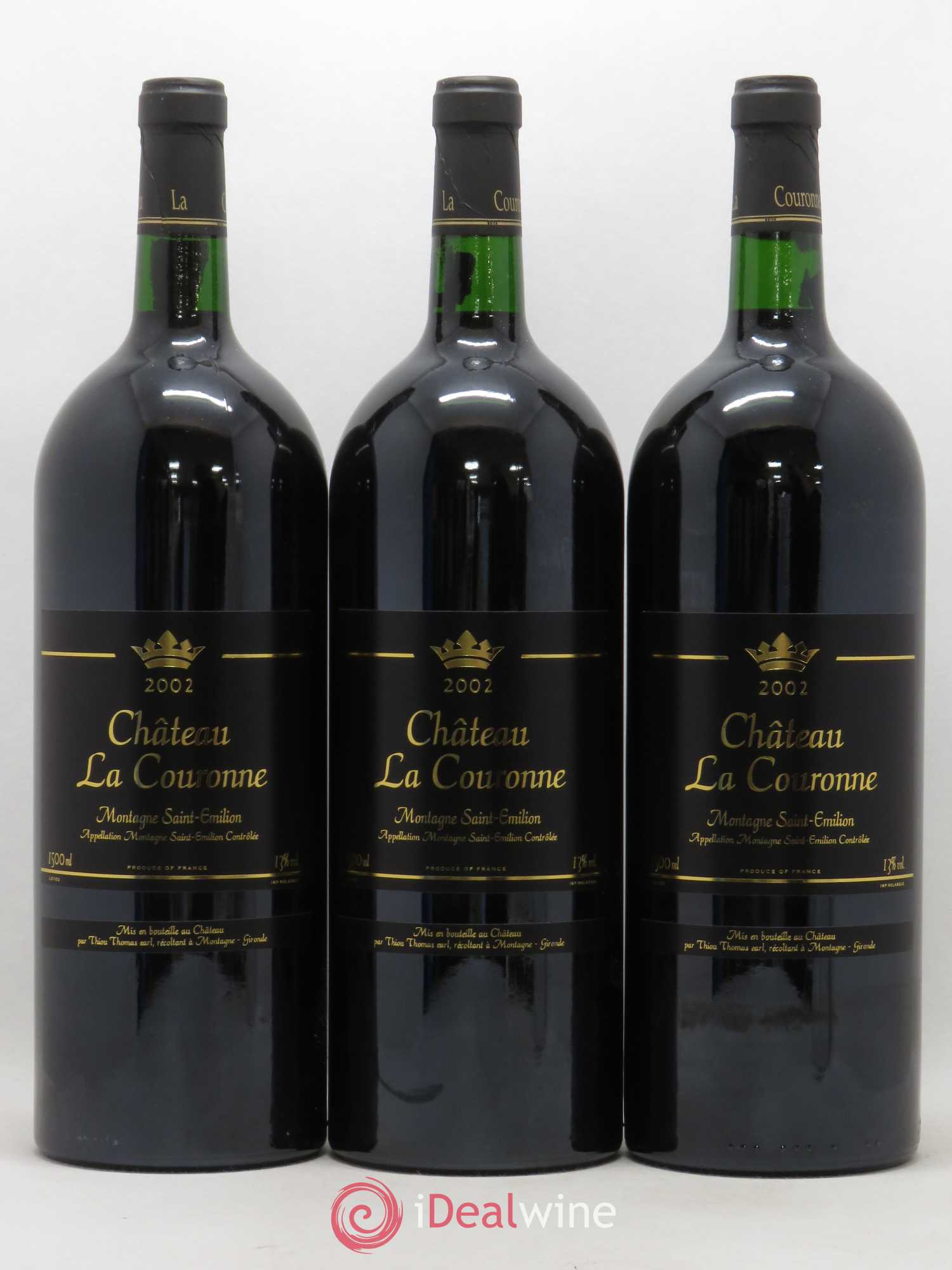 Montagne Saint-Émilion Château La Couronne (sans prix de réserve) 2002 - Posten von 3 Magnum - 0
