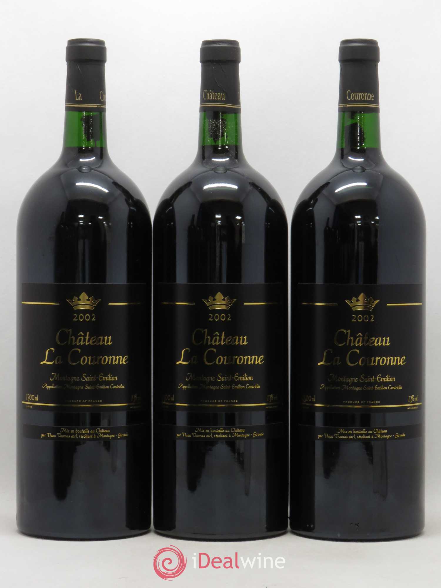 Montagne Saint-Émilion Château La Couronne (sans prix de réserve) 2002 - Posten von 3 Magnum - 0