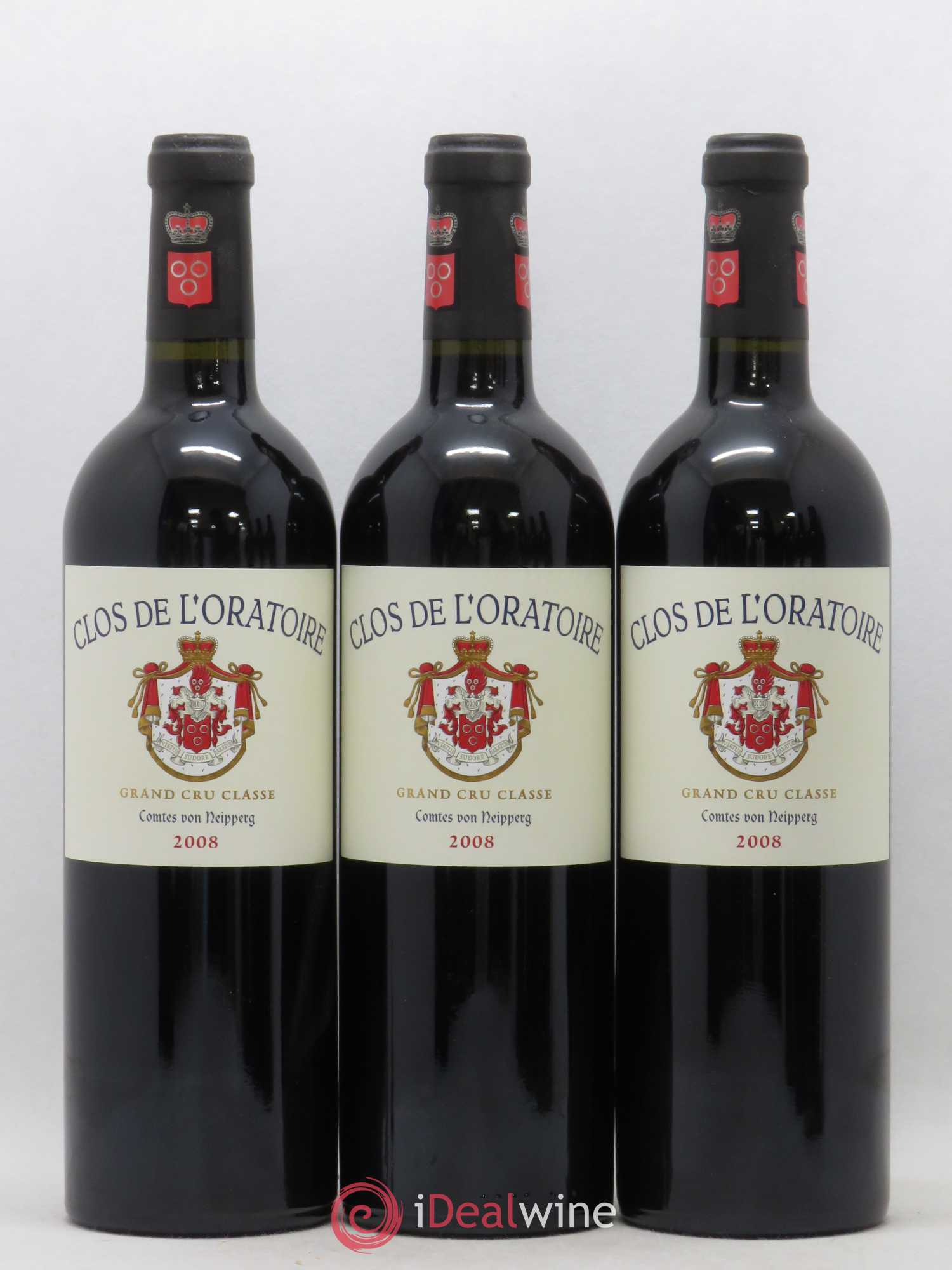 Clos de l'Oratoire Grand Cru Classé (sans prix de réserve) 2008 - Lot de 3 bouteilles - 0
