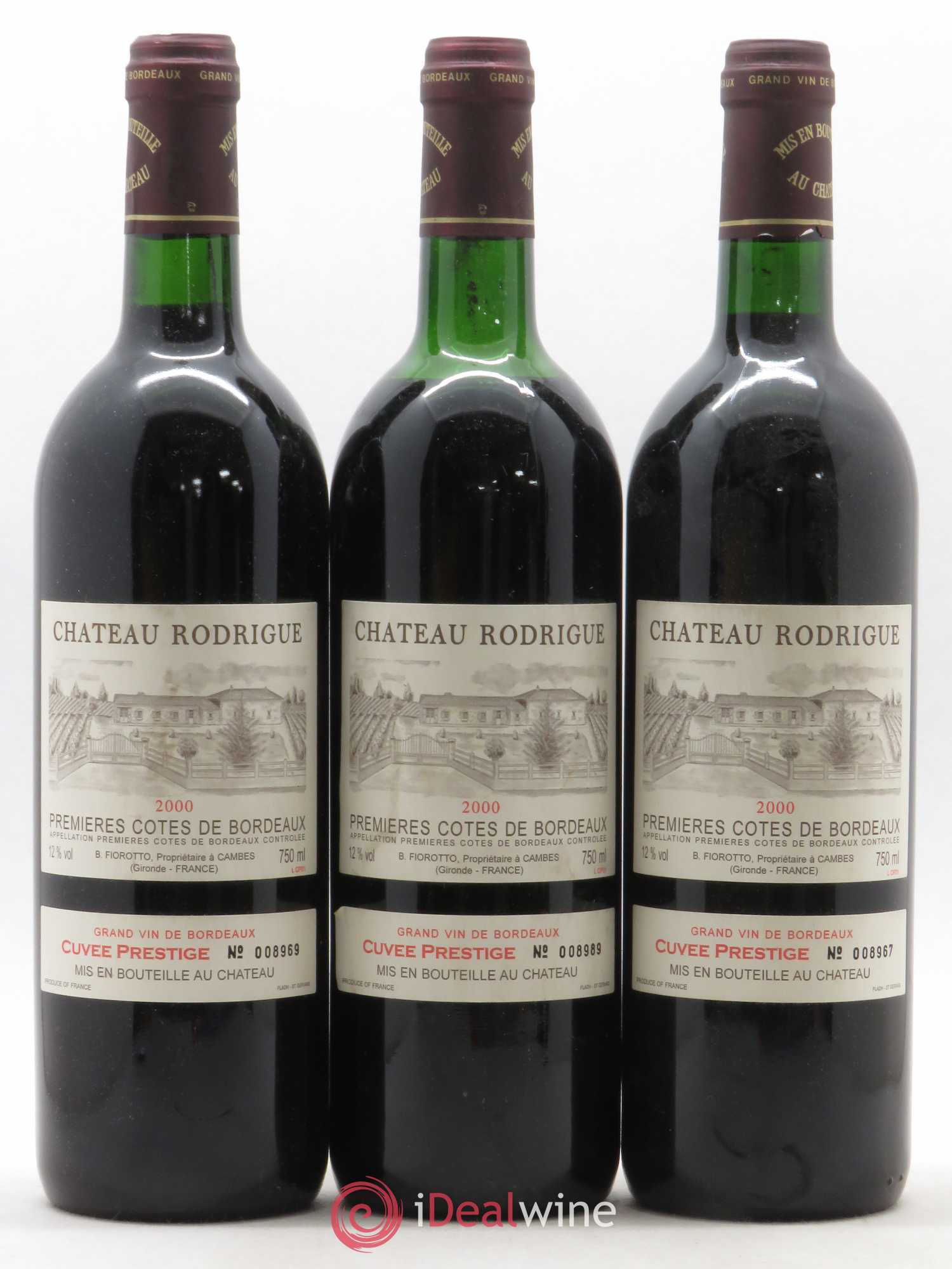 Premières Côtes de Bordeaux Château Rodrigue (sans prix de réserve) 2000 - Posten von 6 Flaschen - 2