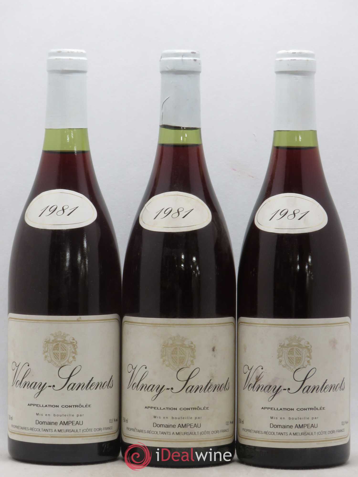Volnay 1er Cru Santenots Domaine Ampeau (sans prix de réserve) 1981 - Posten von 3 Flaschen - 0