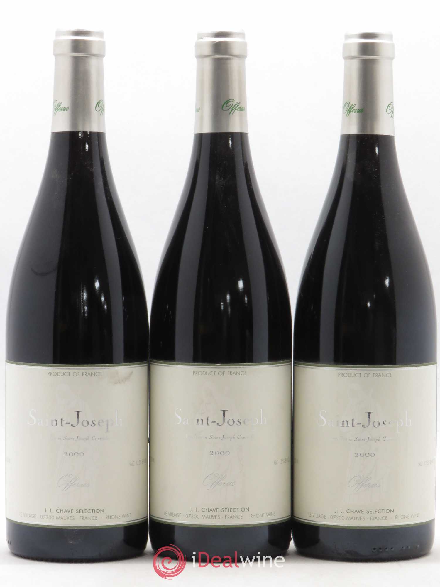 Saint-Joseph Offerus J-L. Chave Sélection (sans prix de réserve) 2000 - Lot de 3 bouteilles - 0
