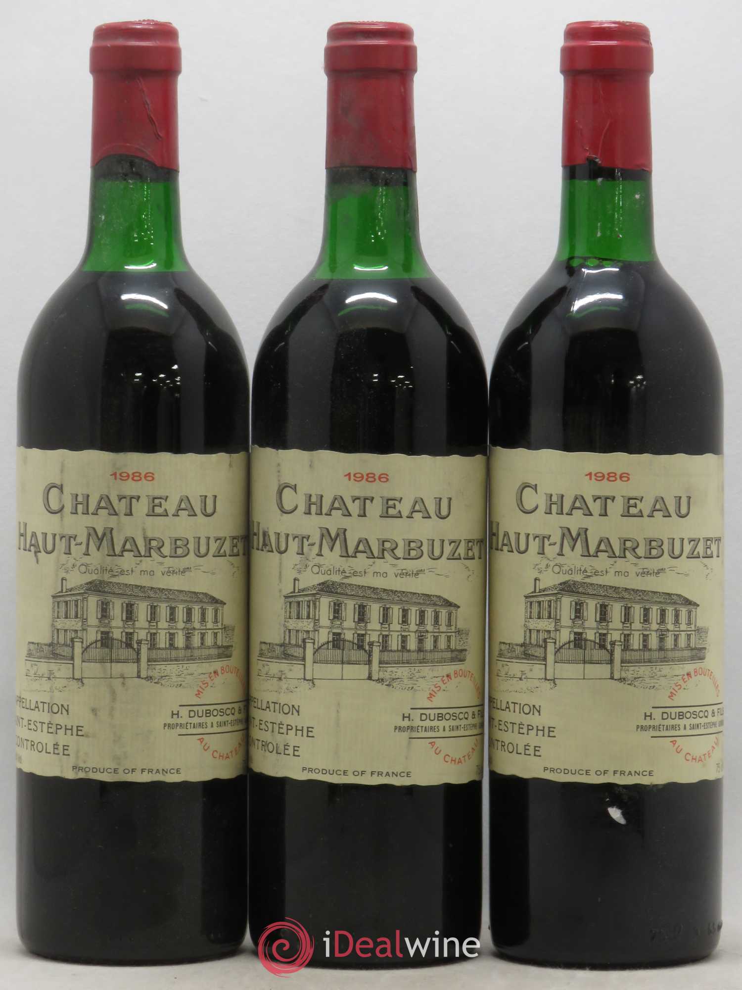 Château Haut Marbuzet (sans prix de réserve) 1986 - Lot de 3 bouteilles - 0