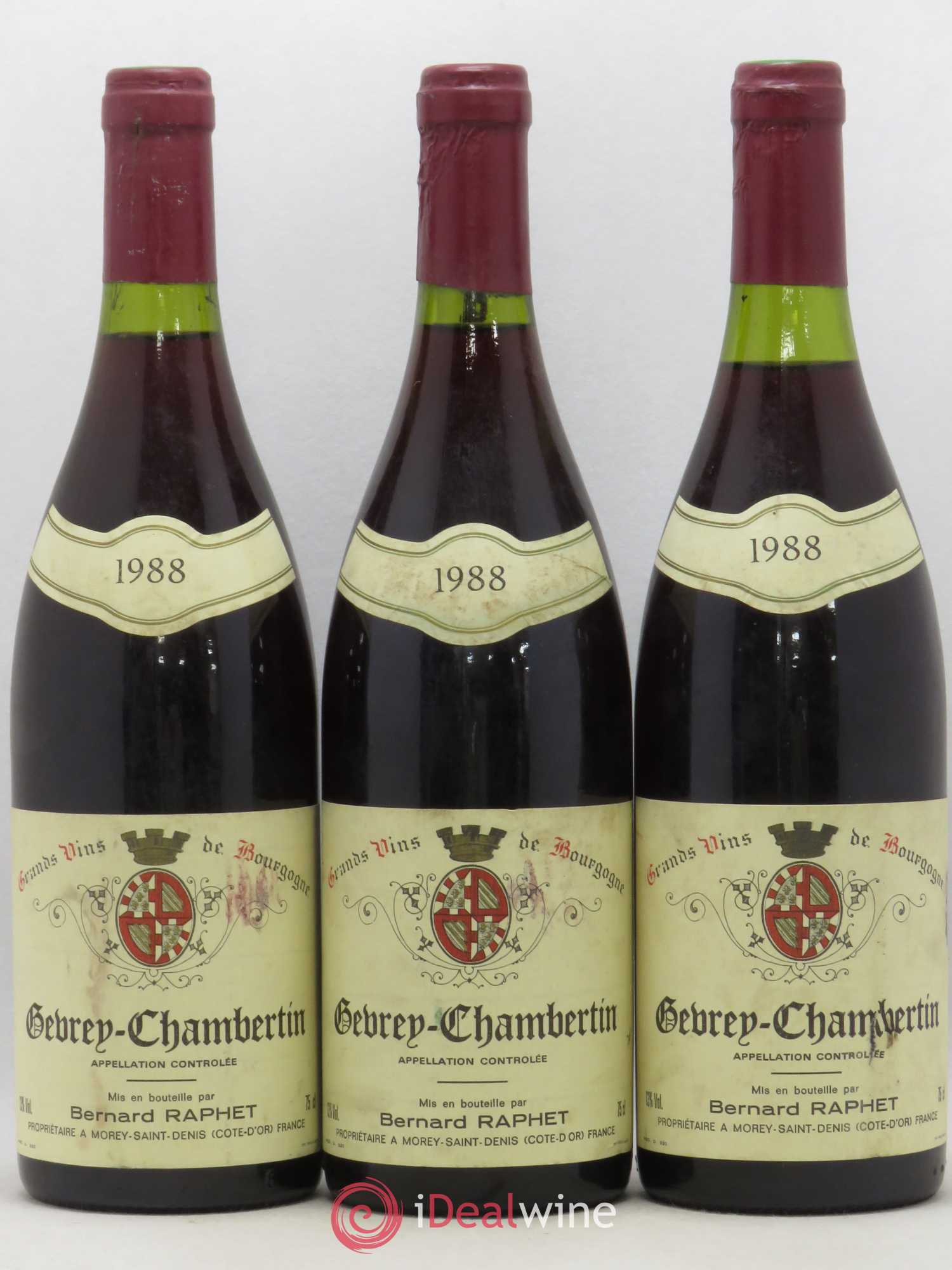 Gevrey-Chambertin Bernard Raphet (sans prix de réserve) 1988 - Posten von 3 Flaschen - 0