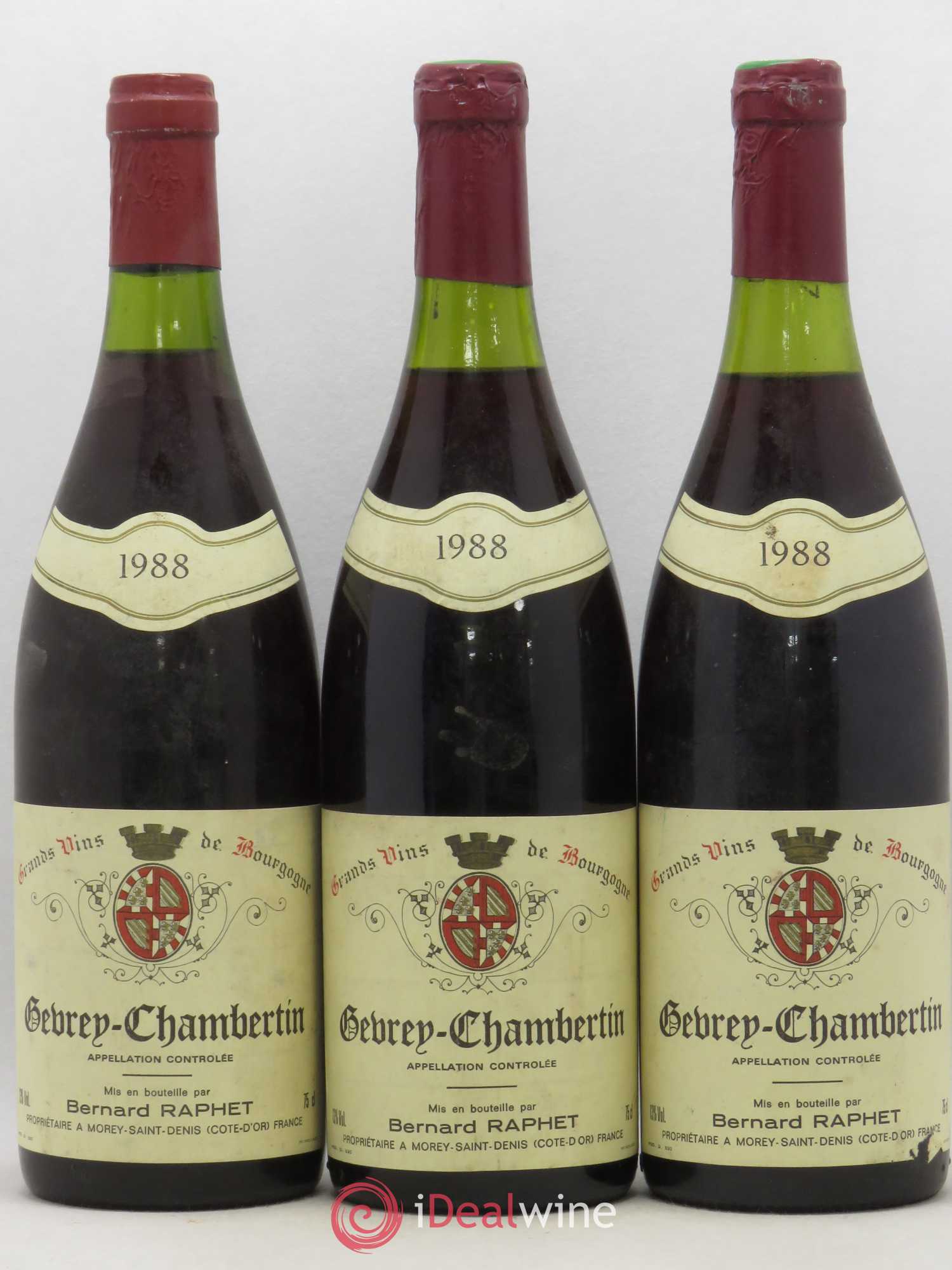 Gevrey-Chambertin Bernard Raphet (sans prix de réserve) 1988 - Posten von 3 Flaschen - 0