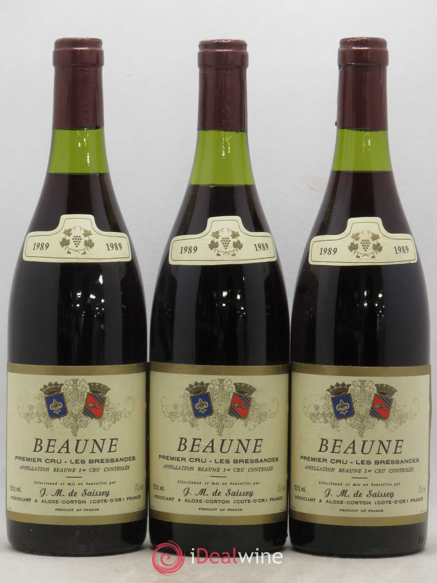 Beaune 1er Cru Les Bressandes De Saissey (sans prix de réserve) (sans prix de réserve) 1989 - Posten von 3 Flaschen - 0