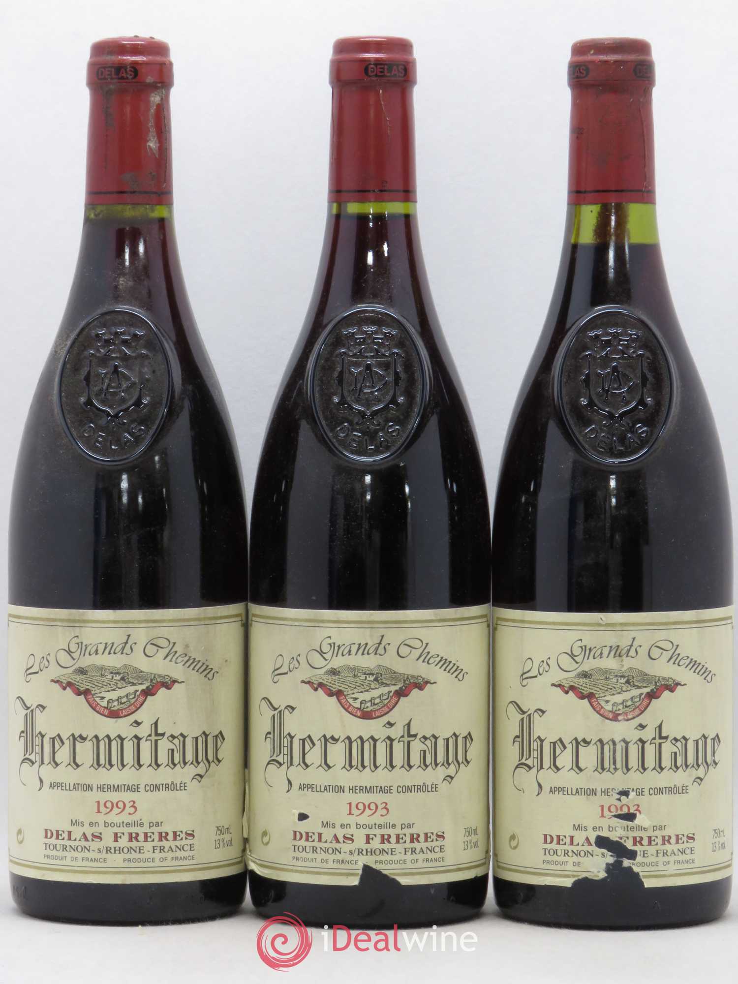 Hermitage Les Grands Chemins (sans prix de réserve) 1993 - Posten von 3 Flaschen - 0