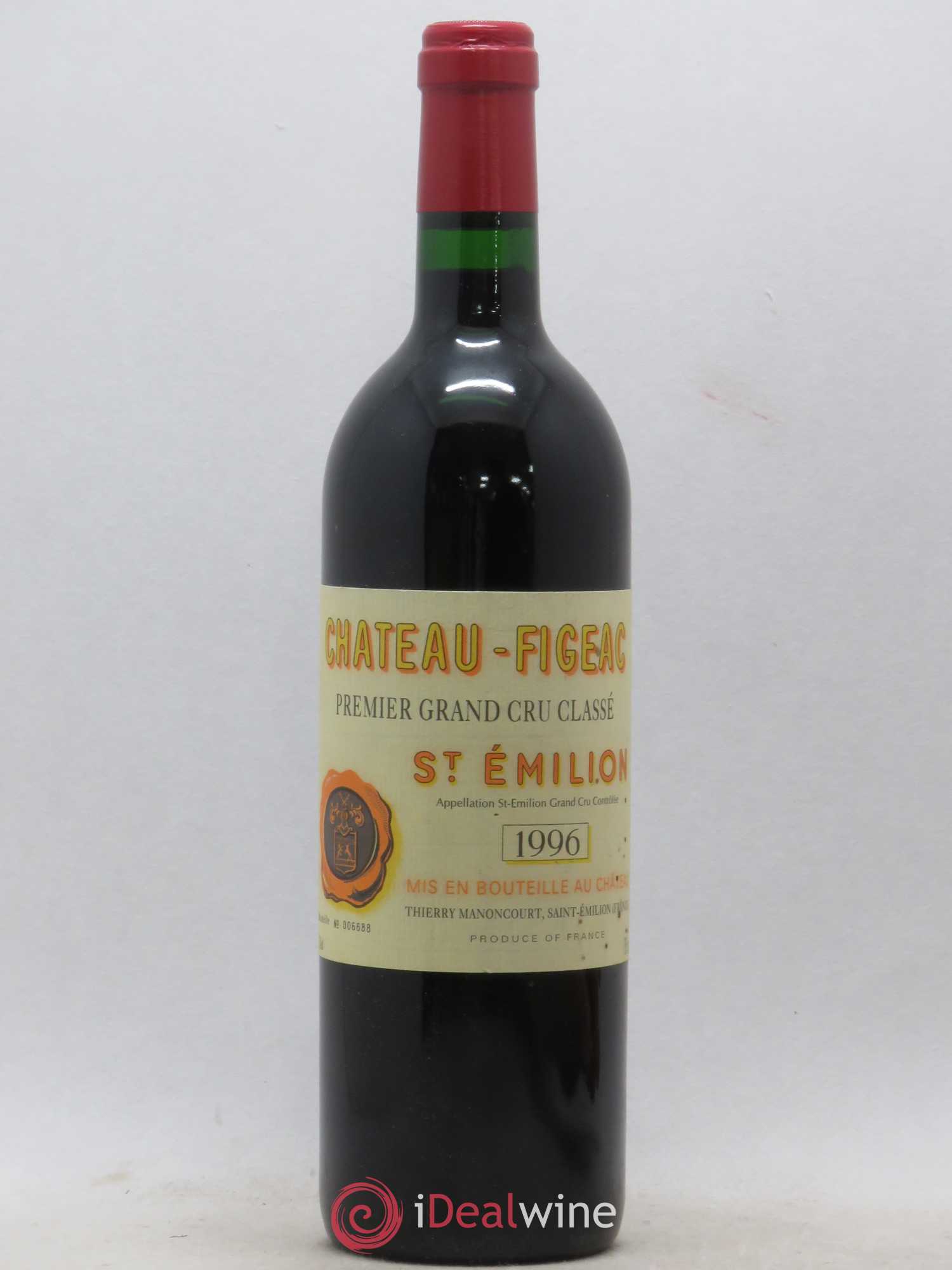 Château Figeac 1er Grand Cru Classé A (sans prix de réserve) 1996 - Lot de 1 bouteille - 0