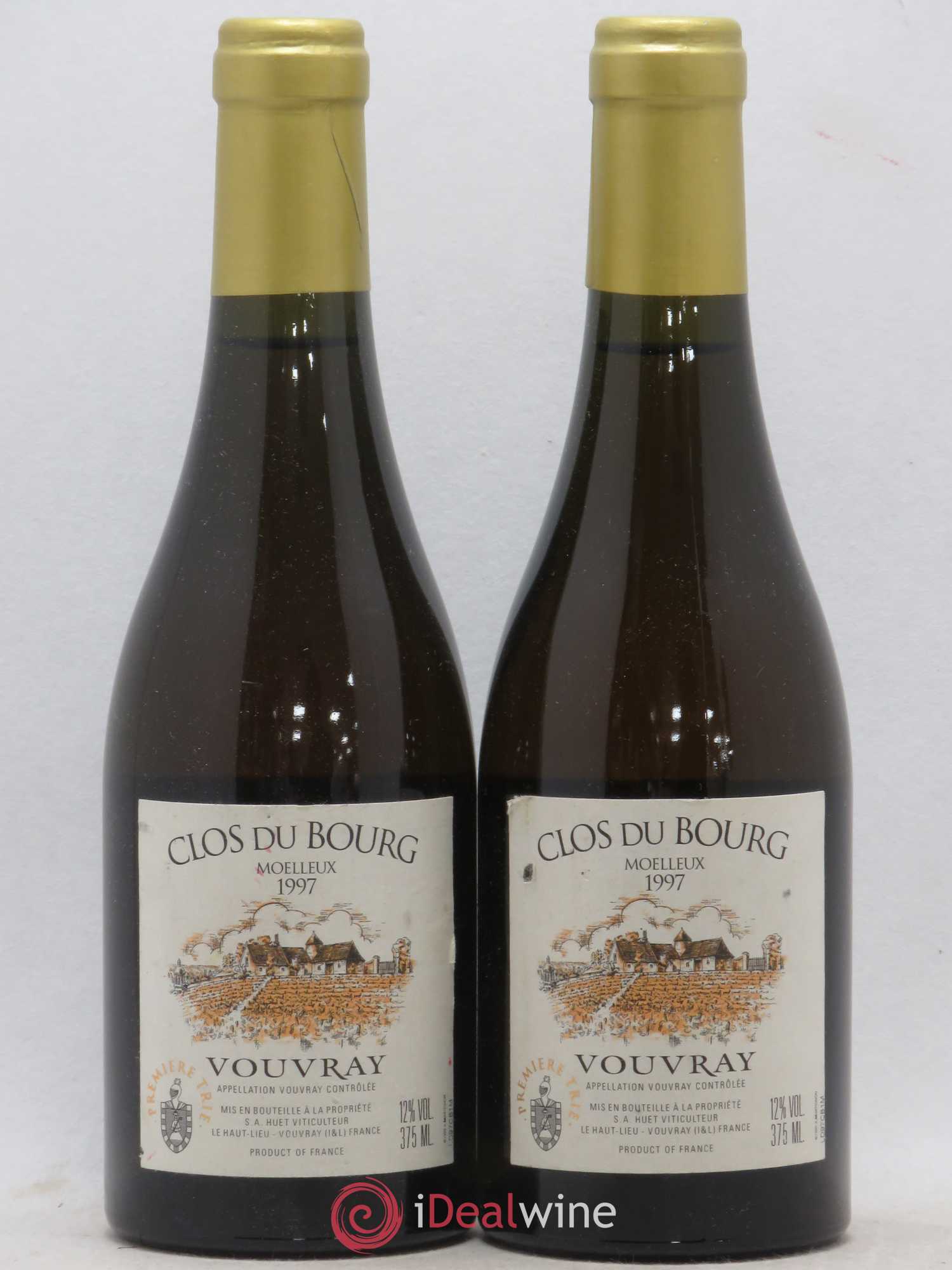 Vouvray Clos du Bourg Moelleux Domaine Huet Première Trie (sans prix de réserve) 1997 - Posten von 2 Demi-Flaschen - 0