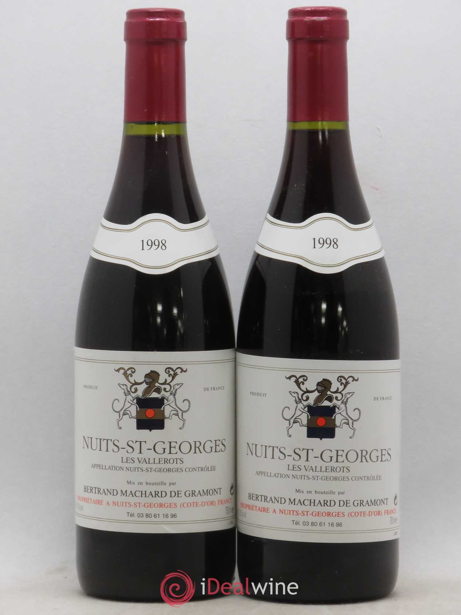 Nuits-Saint-Georges 1er Cru Les Vallerots Machard de Gramont (sans prix de réserve) 1998 - Posten von 2 Flaschen - 0