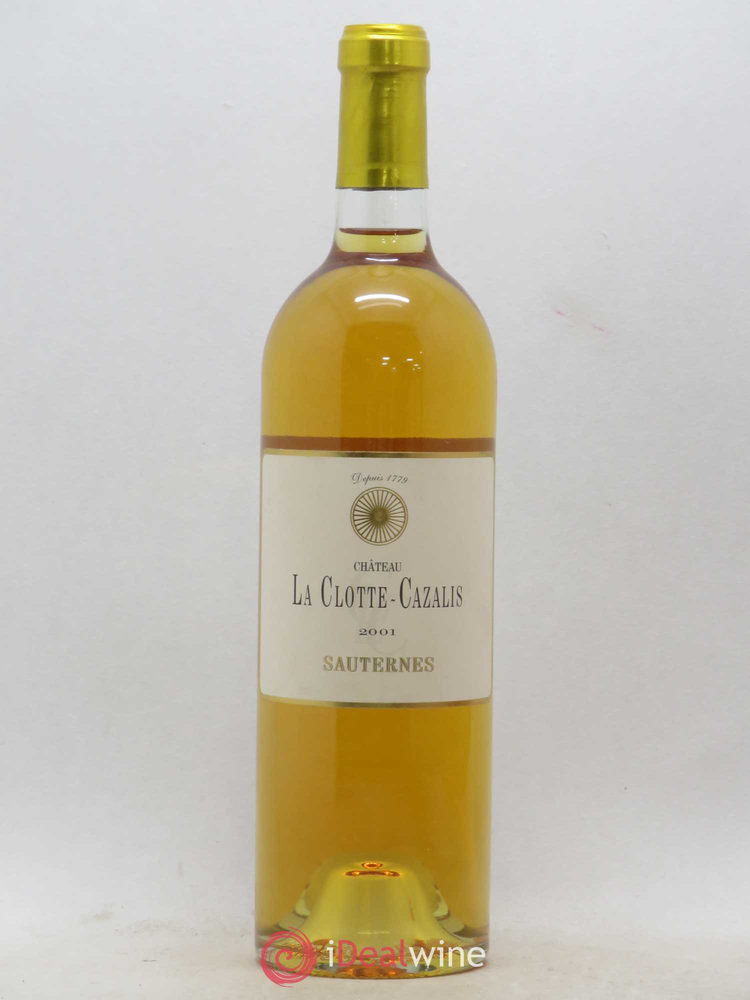 Château La Clotte-Cazalis (senza prezzo di riserva) 2001 - Lotto di 1 bottiglia - 0