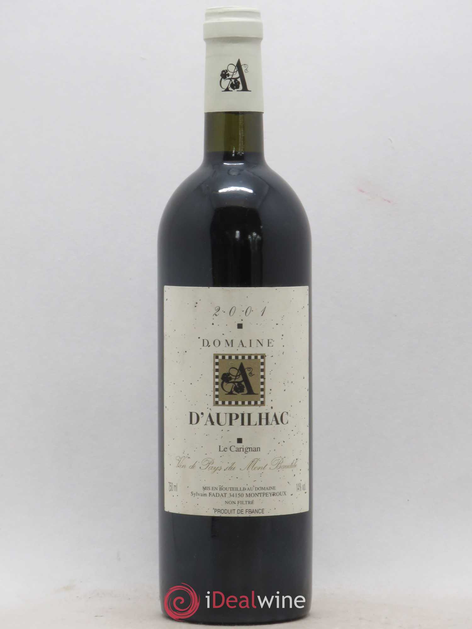 Languedoc Montpeyroux Aupilhac (Domaine d') Sylvain Fadat Le Carignan (sans prix de réserve) 2001 - Lot de 1 bouteille - 0