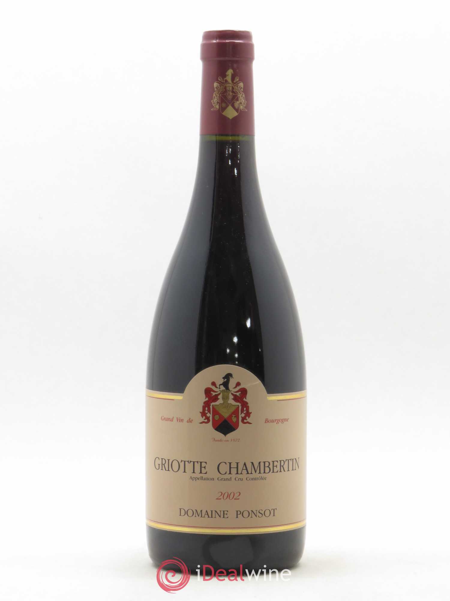 Griotte-Chambertin Grand Cru Ponsot (Domaine) (sans prix de réserve) 2002 - Lot de 1 bouteille - 0