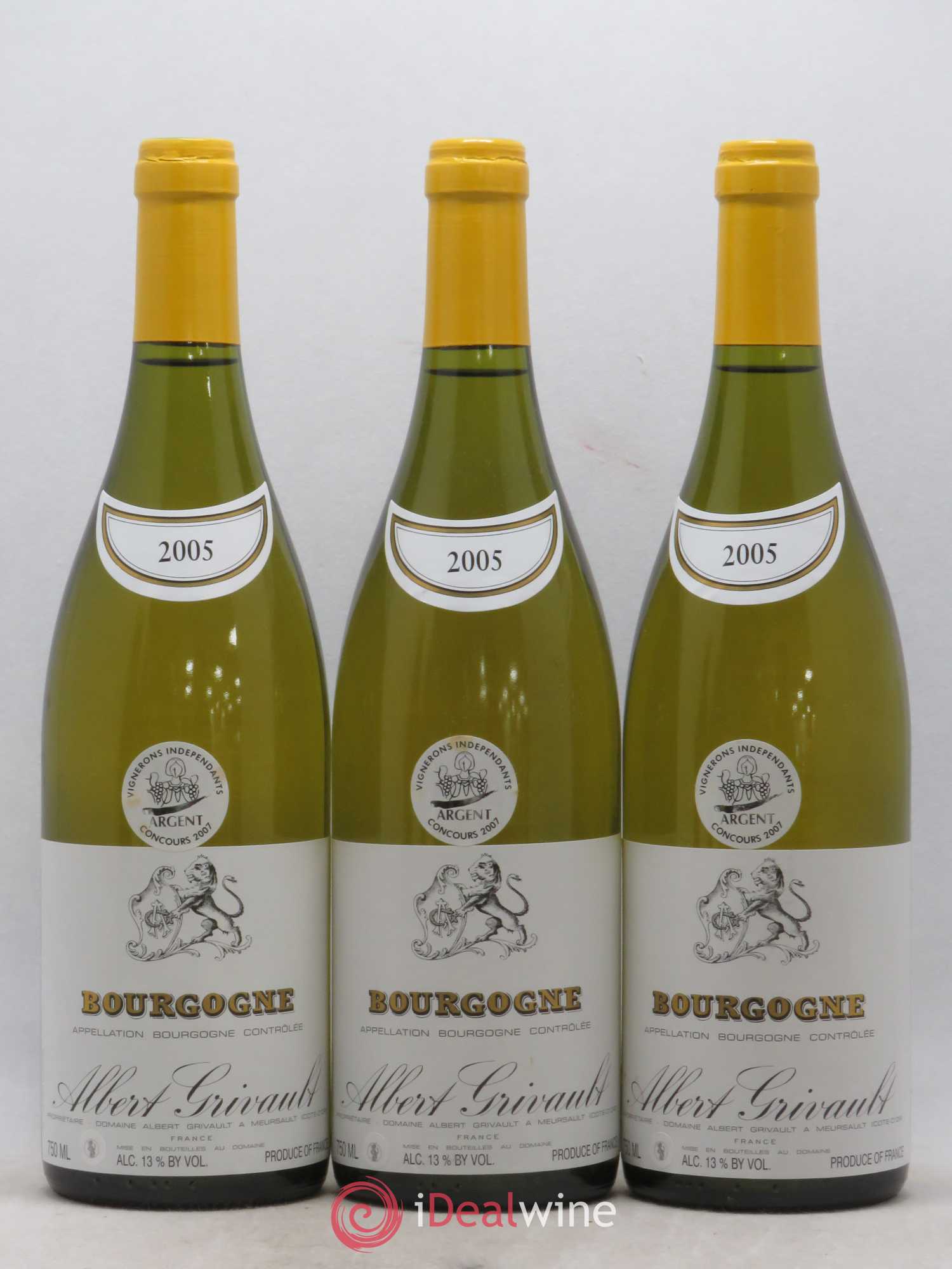 Bourgogne Albert Grivault (sans prix de réserve) 2005 - Posten von 3 Flaschen - 0