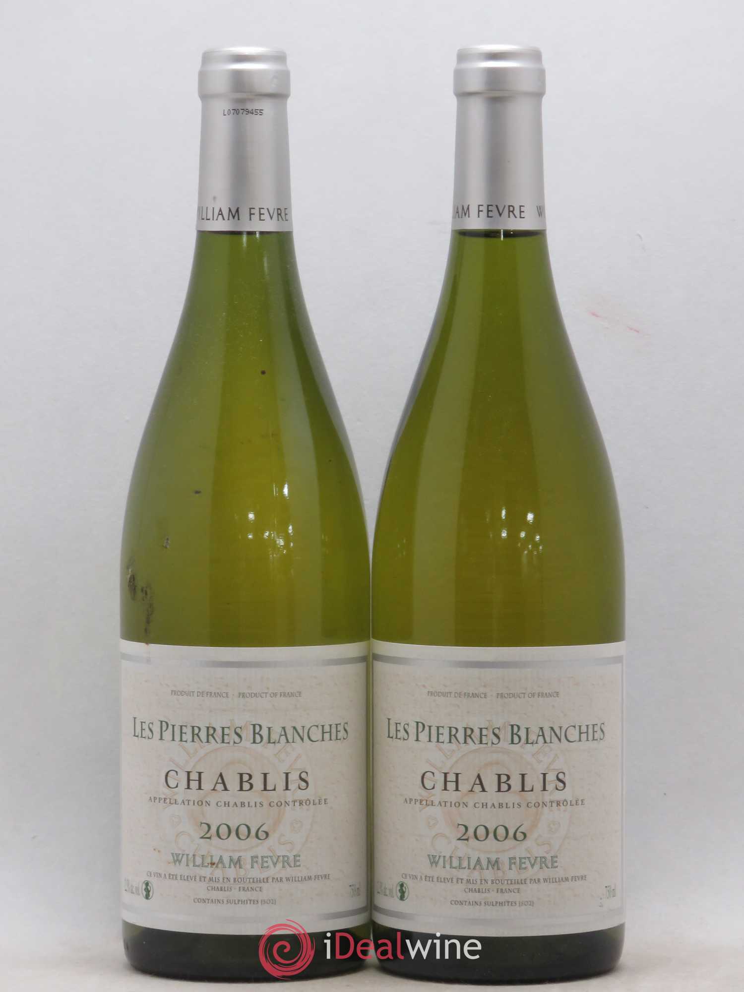 Chablis William Fèvre Les Pierres Blanches Wiliam Fèvre (sans prix de réserve) 2006 - Posten von 2 Flaschen - 0