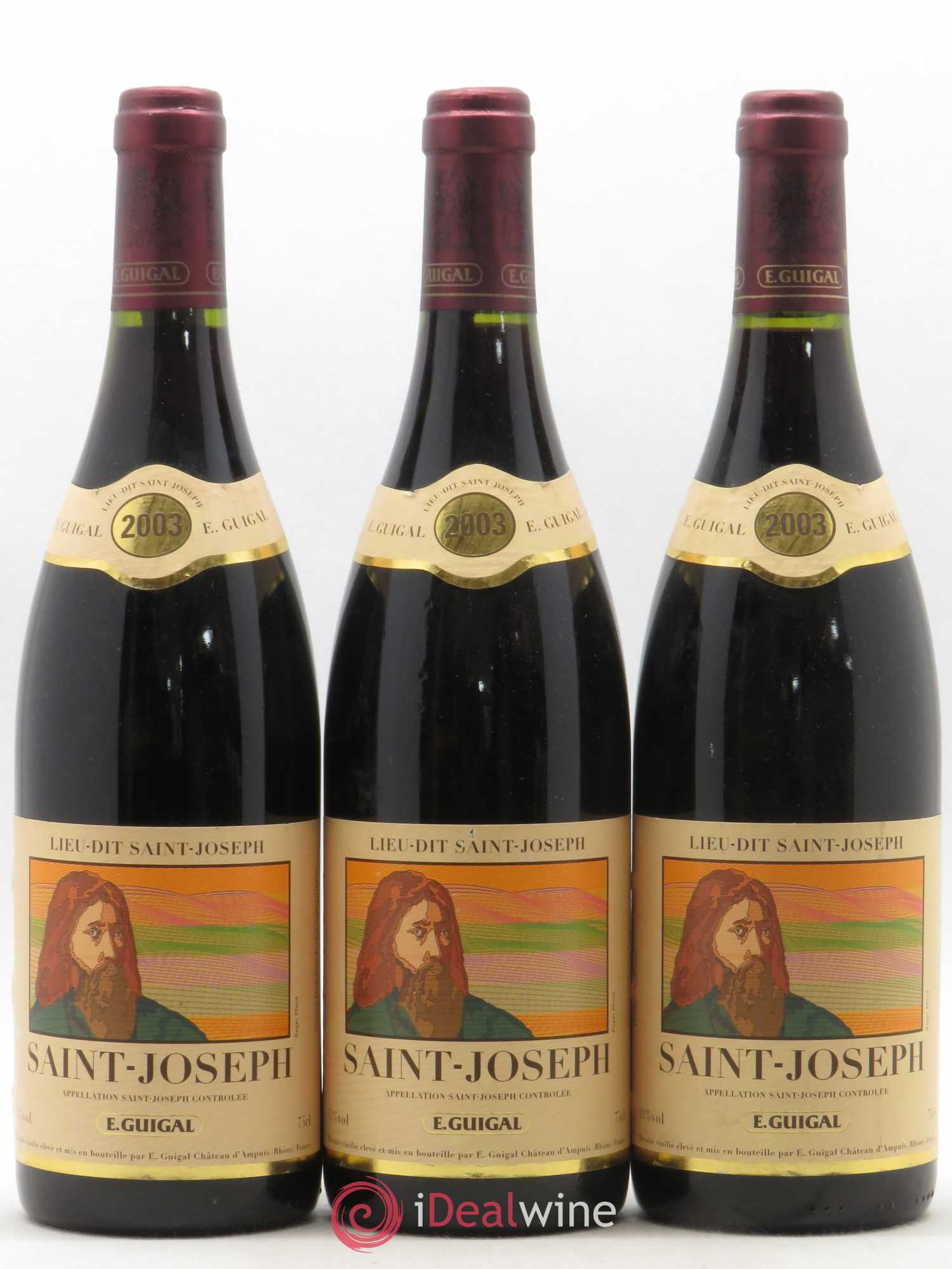 Saint-Joseph Lieu-dit Saint-Joseph Guigal (sans prix de réserve) 2003 - Lot de 3 bouteilles - 0