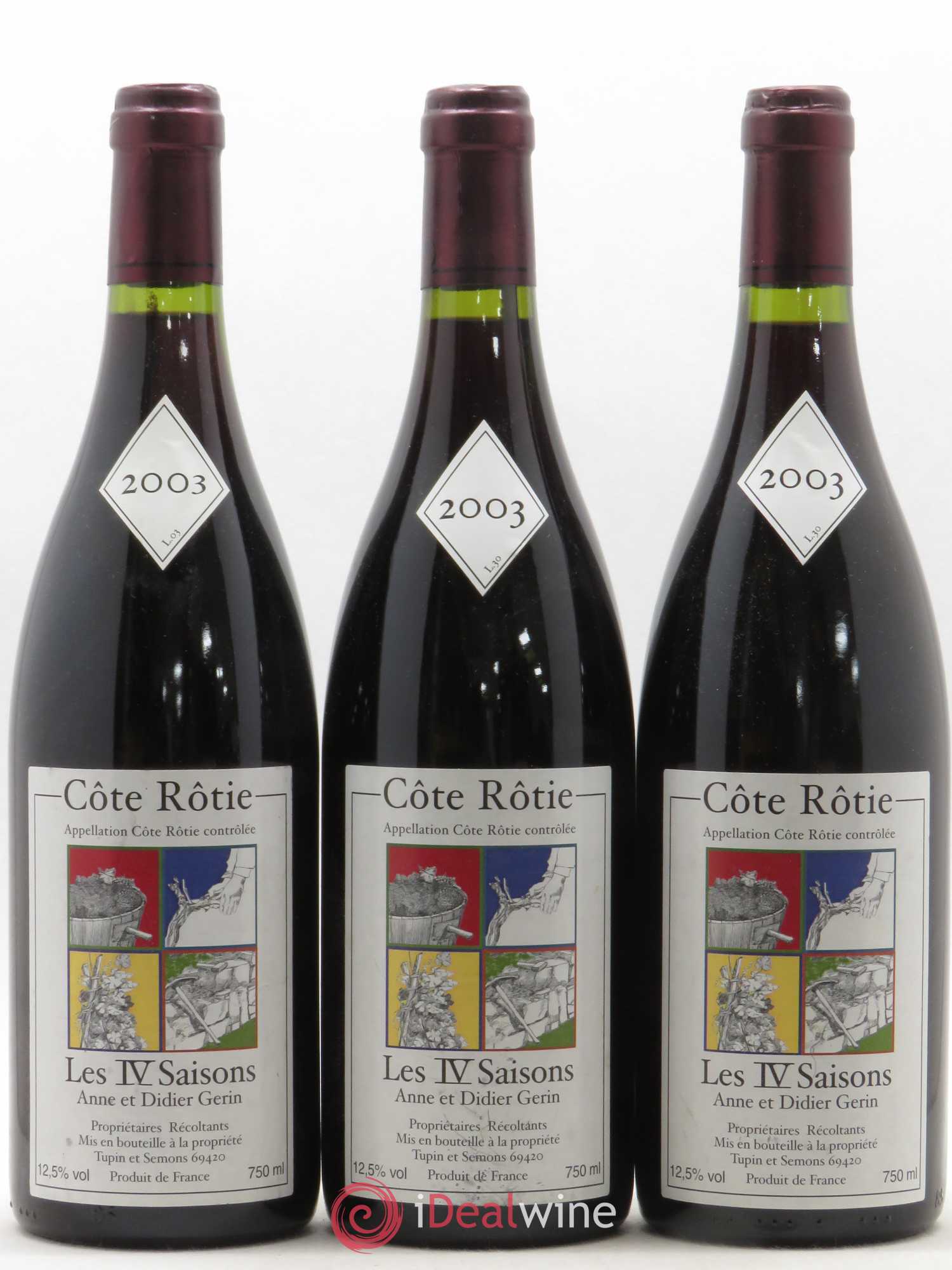Côte-Rôtie Les 4 Saisons A. et D. Gerin (sans prix de réserve) 2003 - Posten von 3 Flaschen - 0