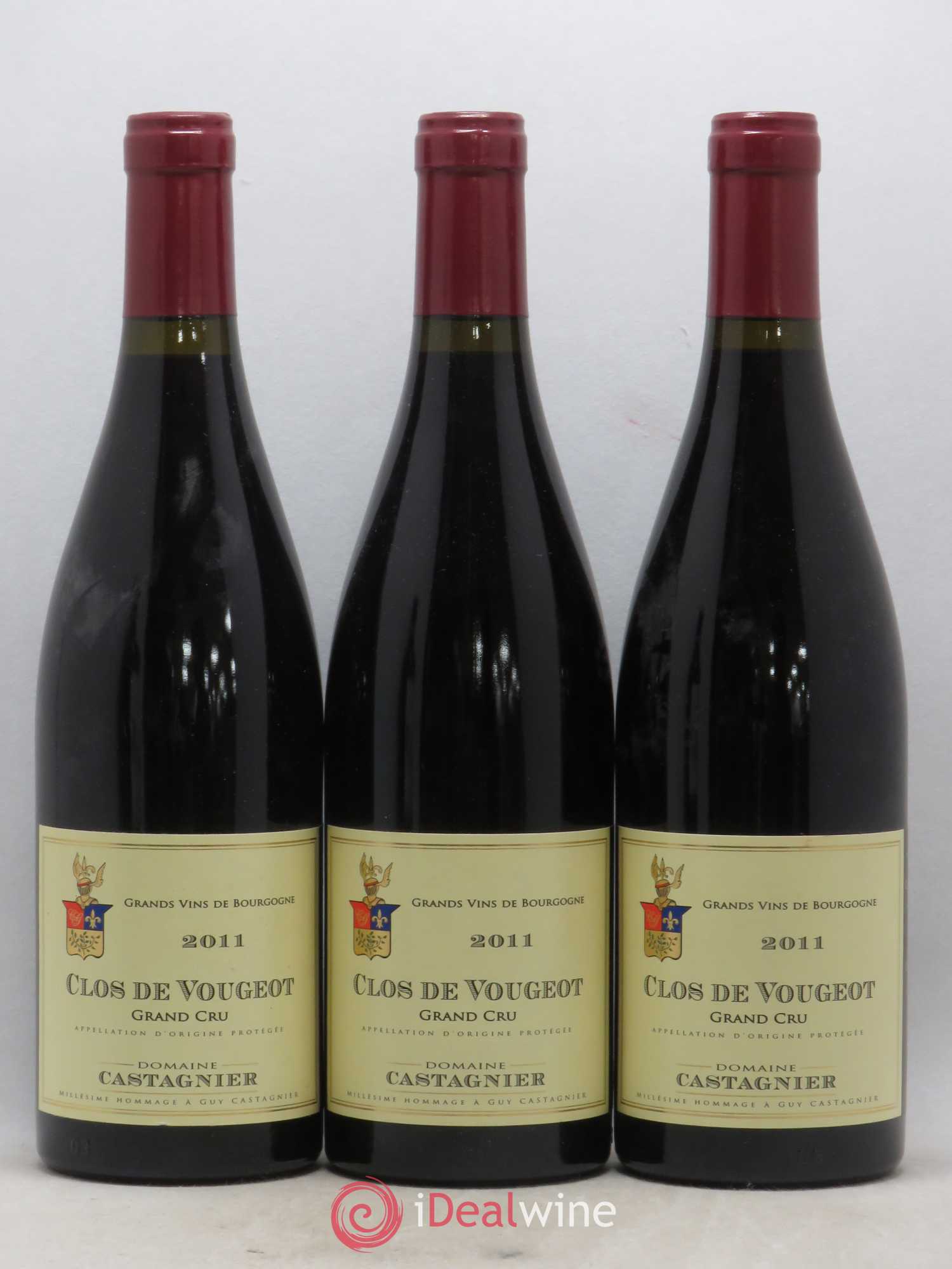 Clos de Vougeot Grand Cru Castagnier (Domaine) (sans prix de réserve) 2011 - Lot de 3 bouteilles - 0