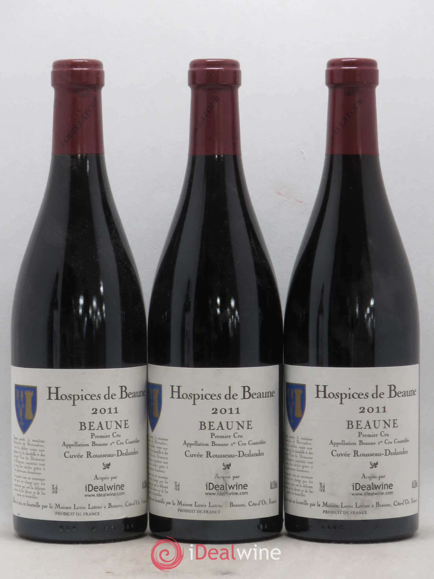 Beaune 1er Cru Hospices de Beaune Cuvée Rousseau Deslandes (sans prix de réserve) 2011 - Posten von 3 Flaschen - 0