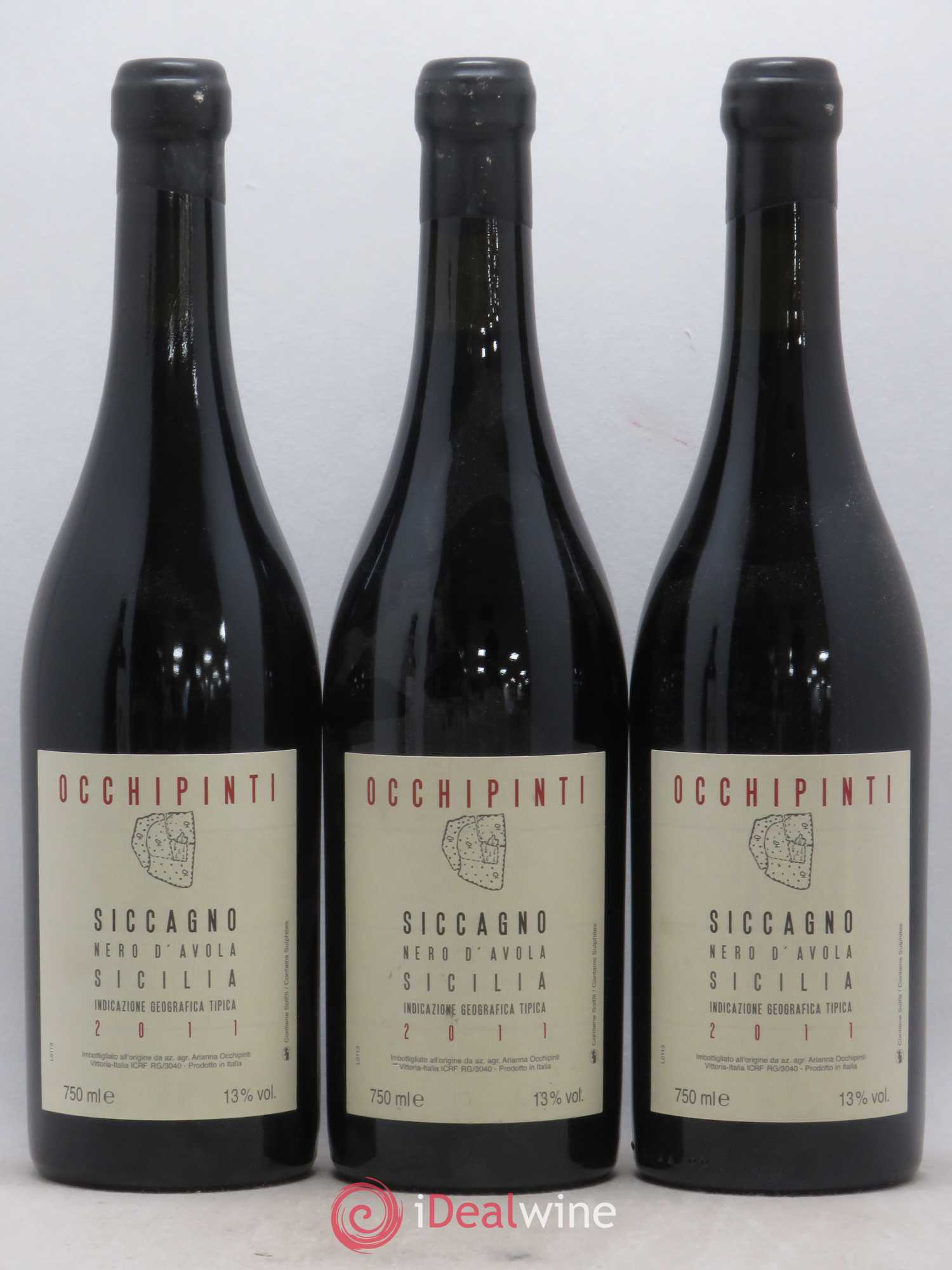 Italie Nero d'Avola Occhipinti Siccagno (sans prix de réserve) 2011 - Posten von 3 Flaschen - 0